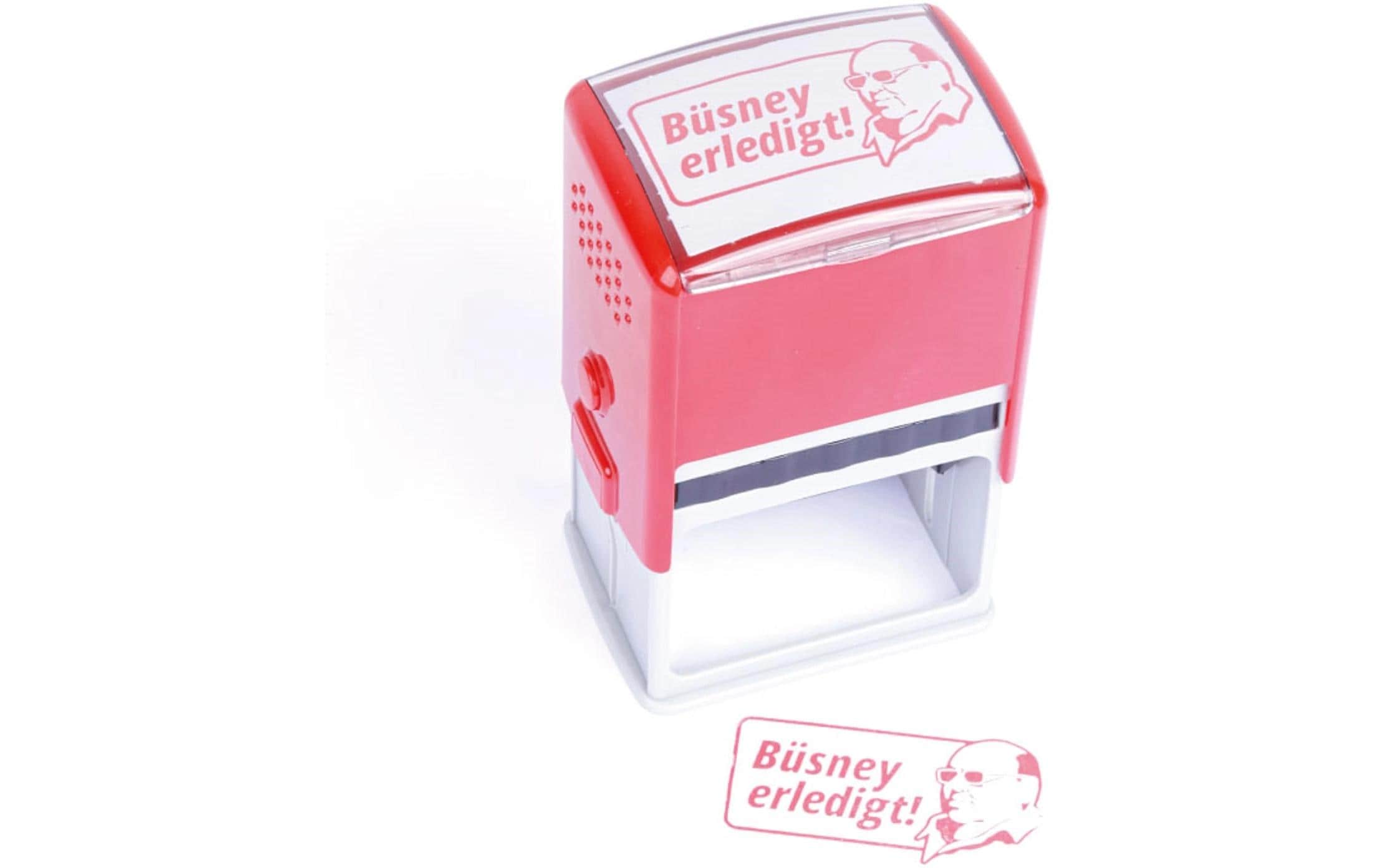 Swissmeme Stempel Büsney erledigt, 7.5 x 12 x 5.5 cm