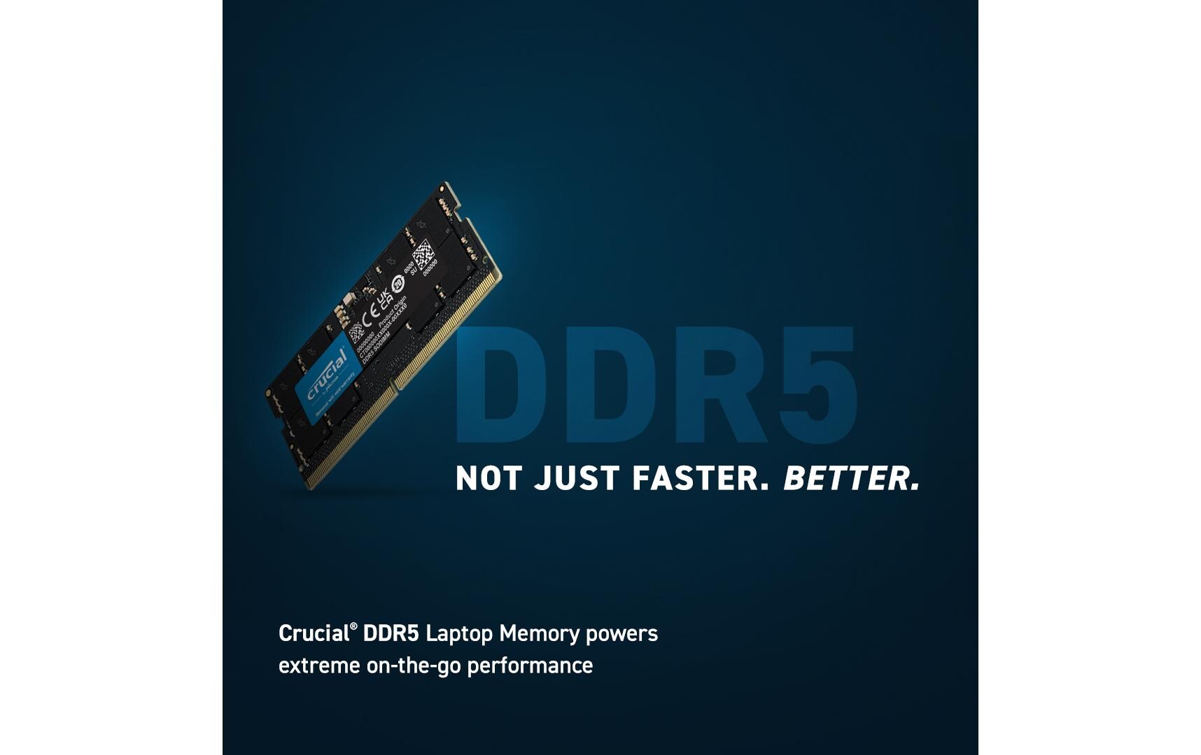 Crucial SO-DDR5-RAM CT16G56C46S5 5600 MHz 1x 16 GB Crucial SO-DDR5-RAM CT16G56C46S5 5600 MHz 1x 16 GB