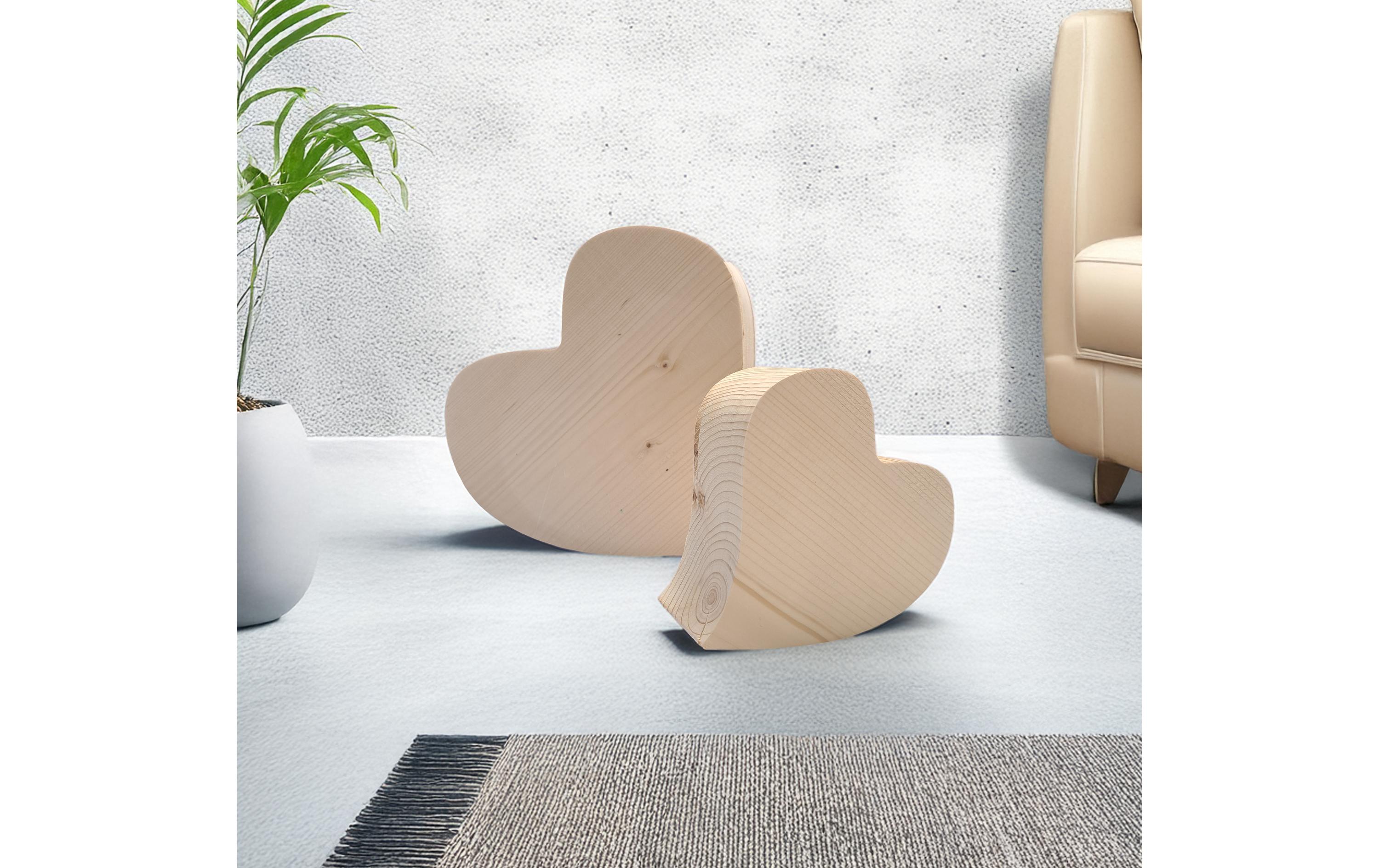 Holz Zollhaus Aufsteller Massivholz Herz mittel