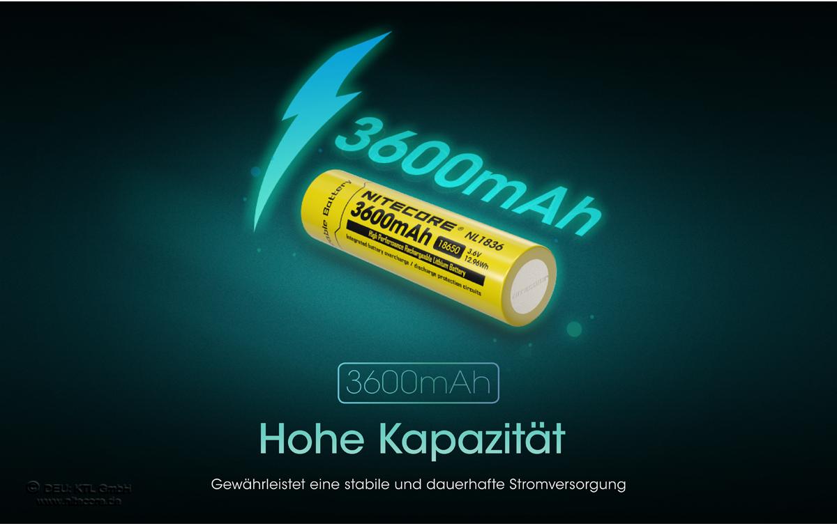 Nitecore Akku Typ 18650 NL1836 3600 mAh