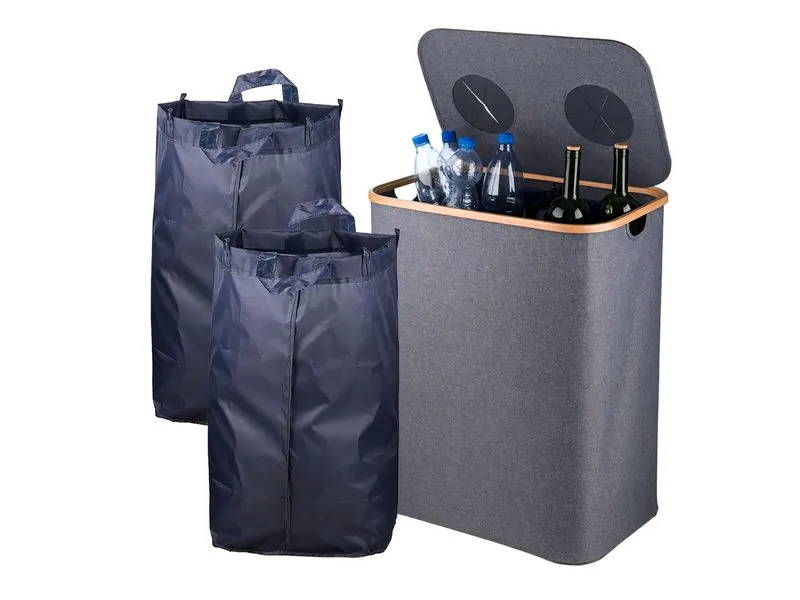 relaxdays Recyclingbehälter 170 L Grau
