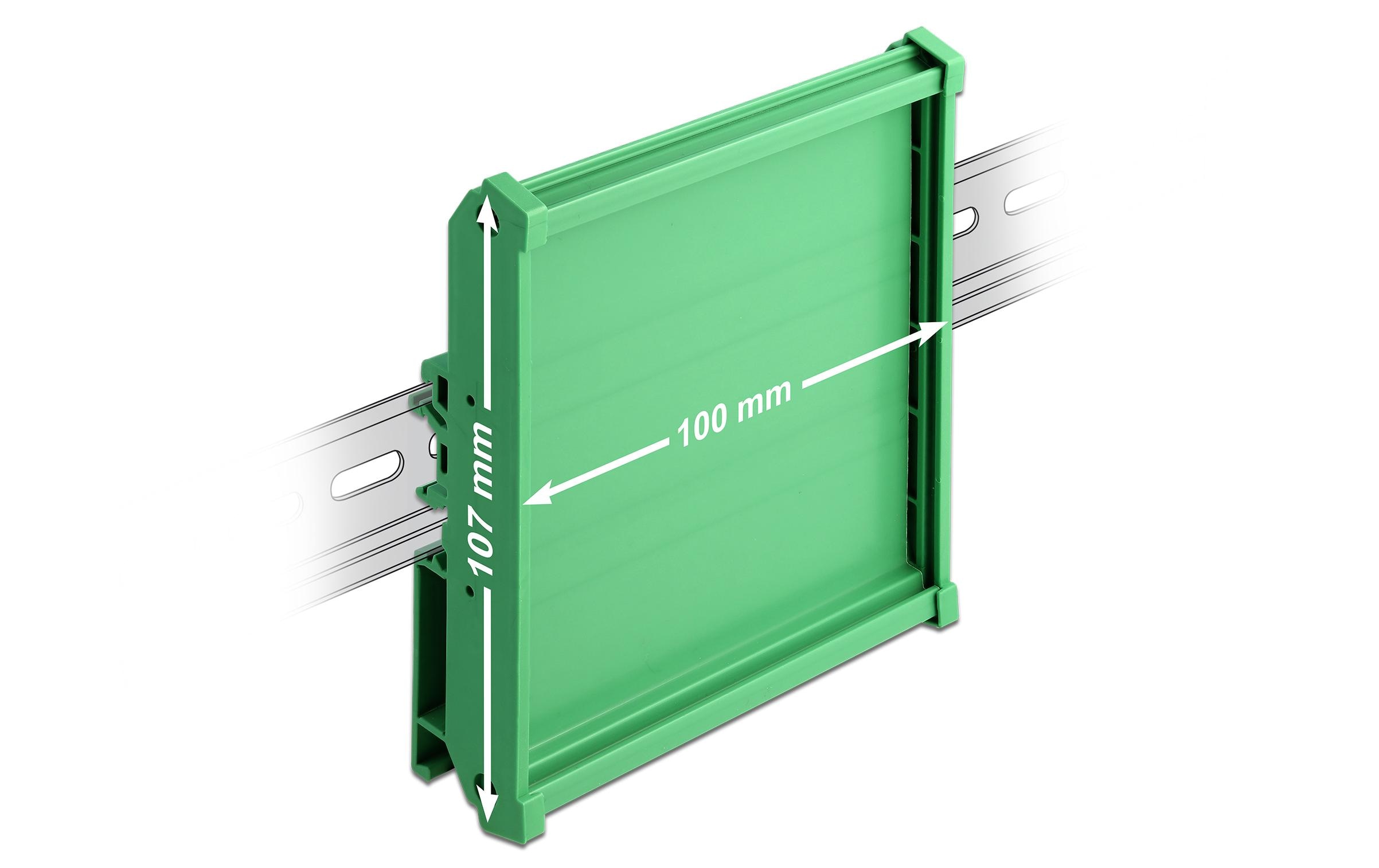 Delock Platinenhalterung für Hutschienen 10 cm lang, Grün Delock Platinenhalterung für Hutschienen 10 cm lang, Grün