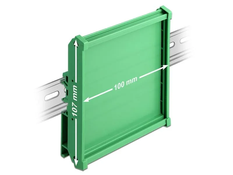 Delock Platinenhalterung für Hutschienen 10 cm lang, Grün Delock Platinenhalterung für Hutschienen 10 cm lang, Grün