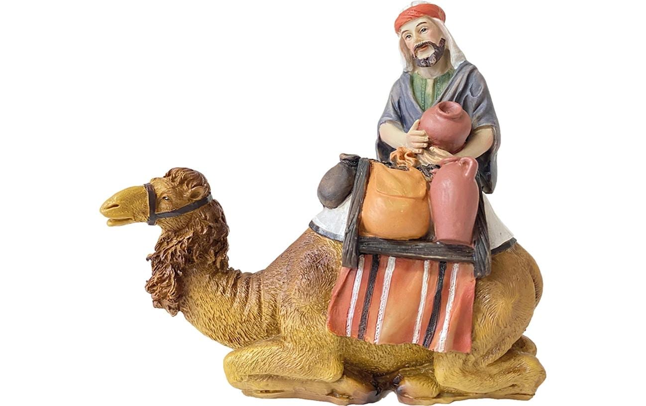 Botanic-Haus Krippenfiguren Kamel mit Hirten 10 cm,aus Polyresin