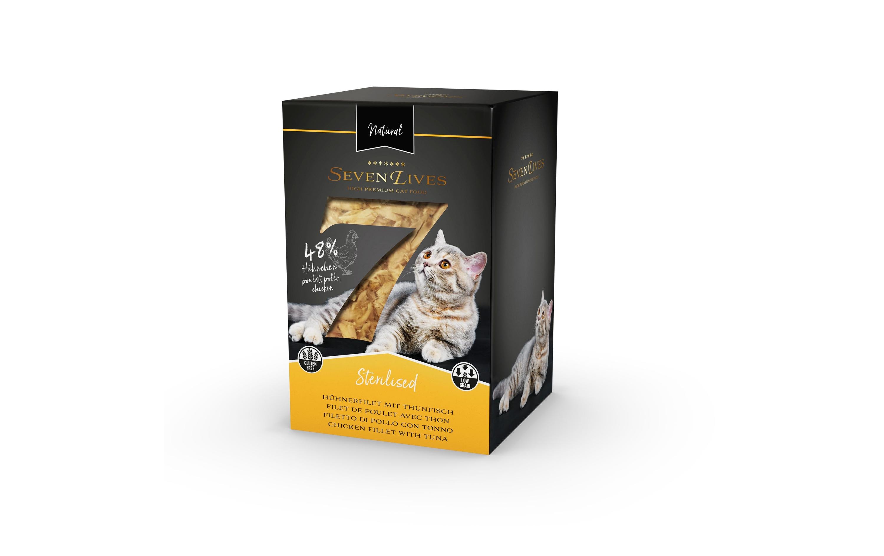 7Lives Nassfutter Sterilised Hühnerfilet/Thunfisch, 6x60g