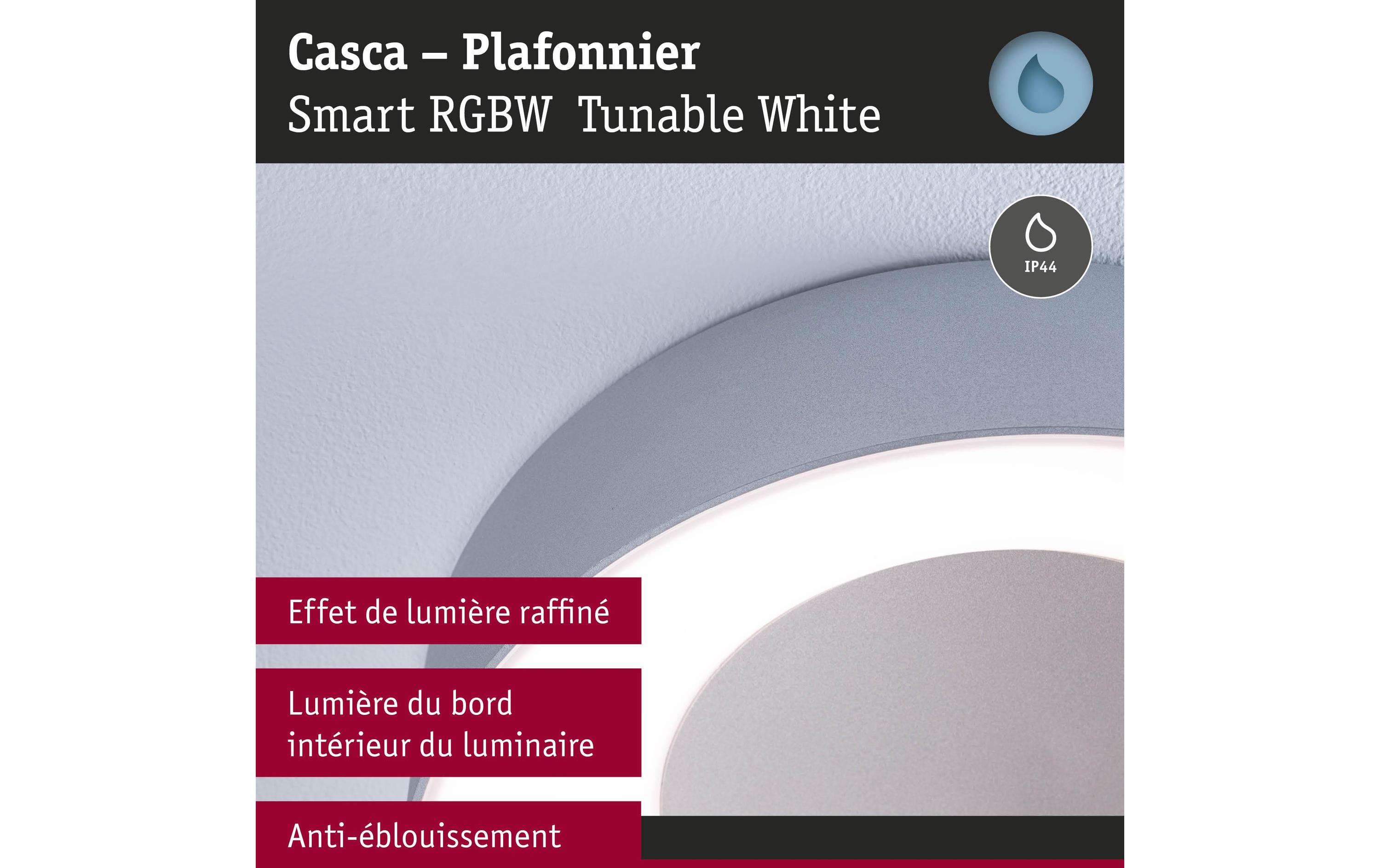 Paulmann Deckenleuchte Casca IP44, Alu matt