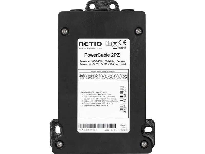 NETIO PDU PowerCable 2PZ 2x 230 V geschaltet NETIO PDU PowerCable 2PZ 2x 230 V geschaltet