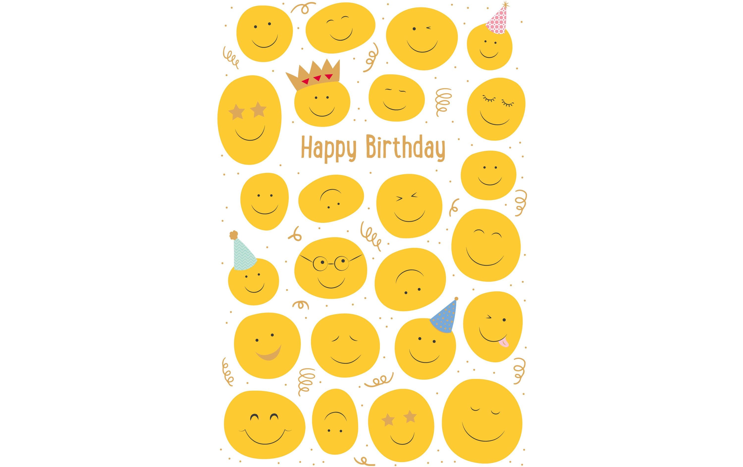 ABC Geburtstagskarte Happy Smileys B6