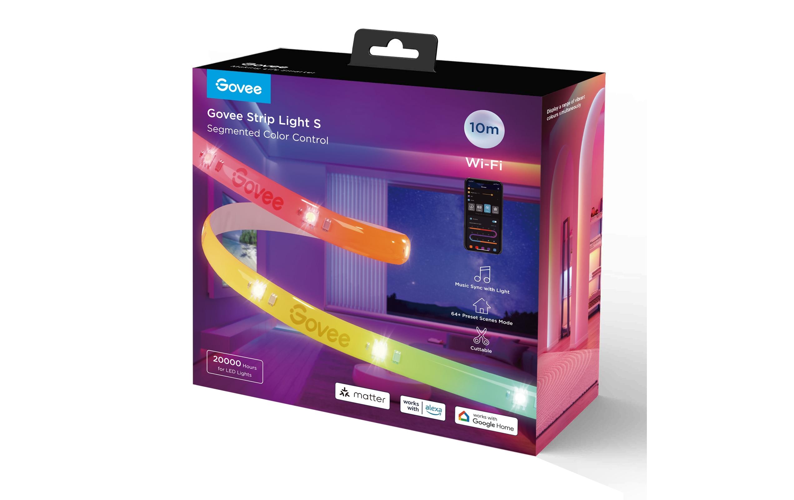 Govee LED Stripe Light S, Wi-Fi / Bluetooth / Matter, 10 m, RGBIC