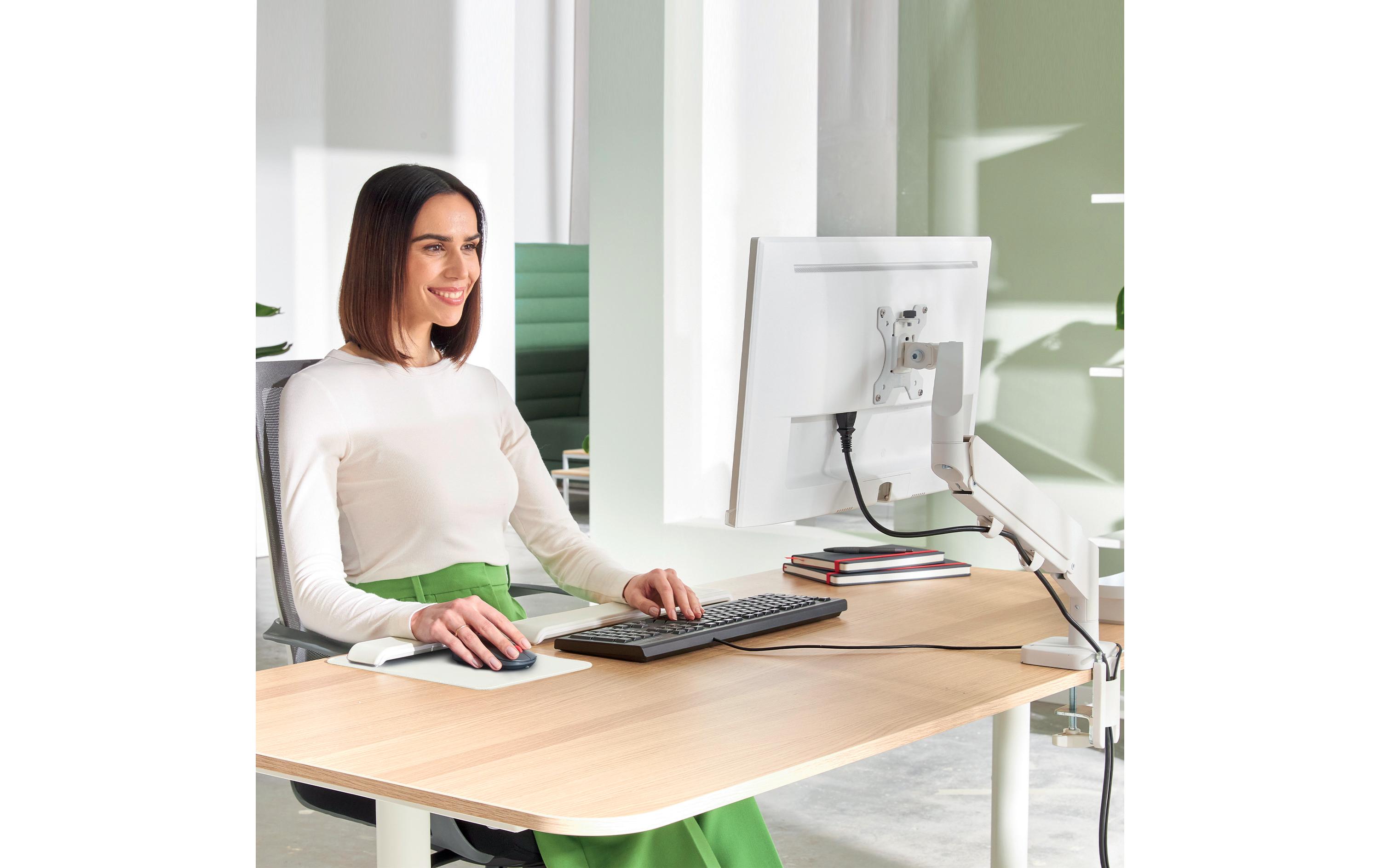 Leitz Tischhalterung Single Monitorarm Ergo bis 9 kg – Grau