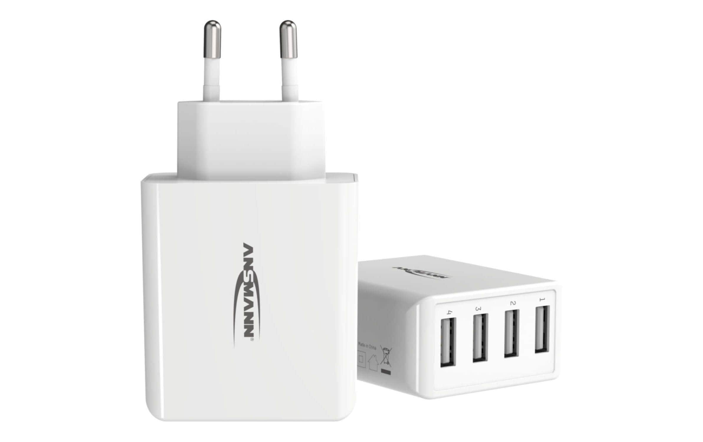 Ansmann USB-Wandladegerät Home Charger HC430, 4x USB, 30 W, Weiss Ansmann USB-Wandladegerät Home Charger HC430, 4x USB, 30 W, Weiss