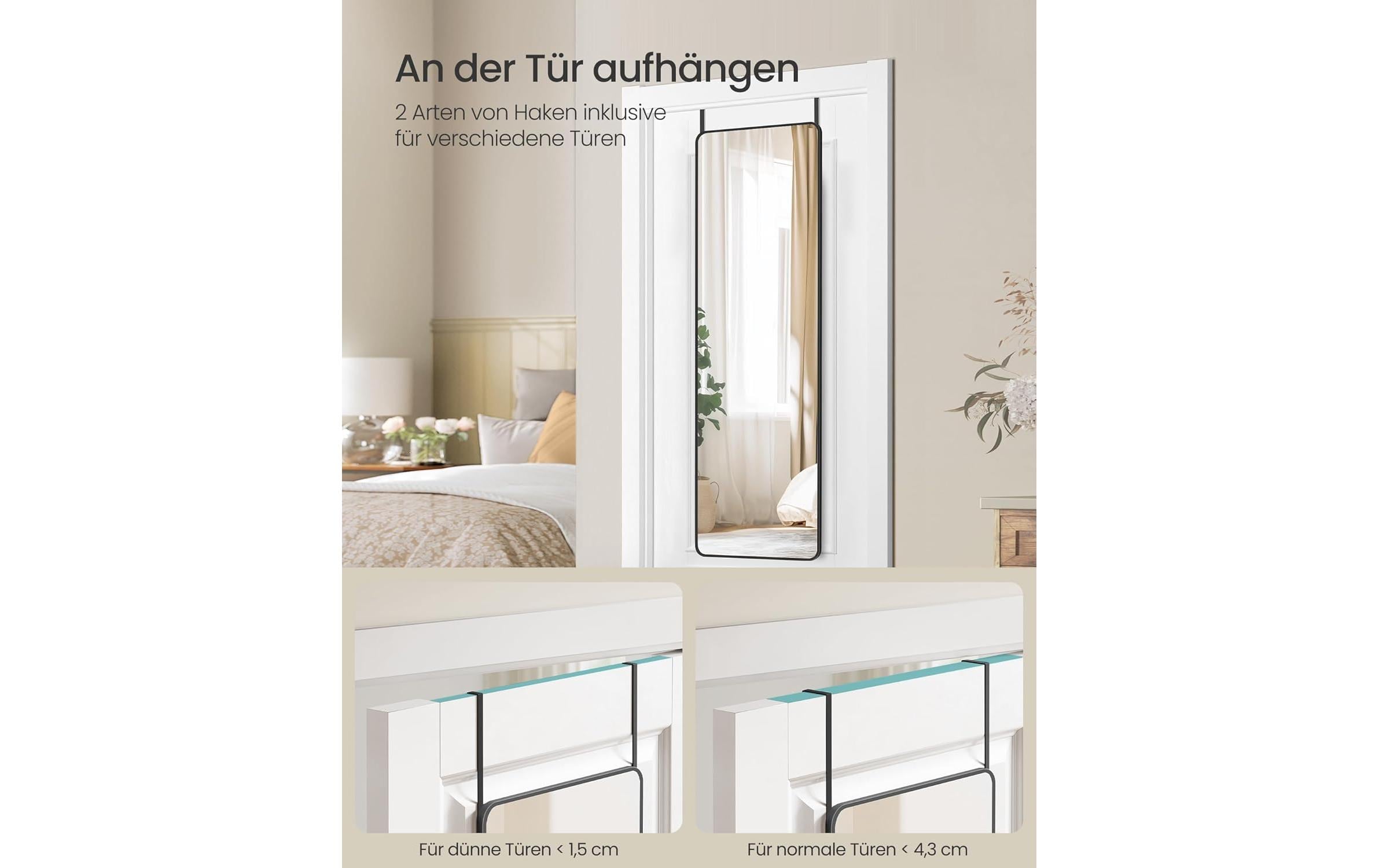 Songmics Spiegel 40 x 120 cm, Schwarz