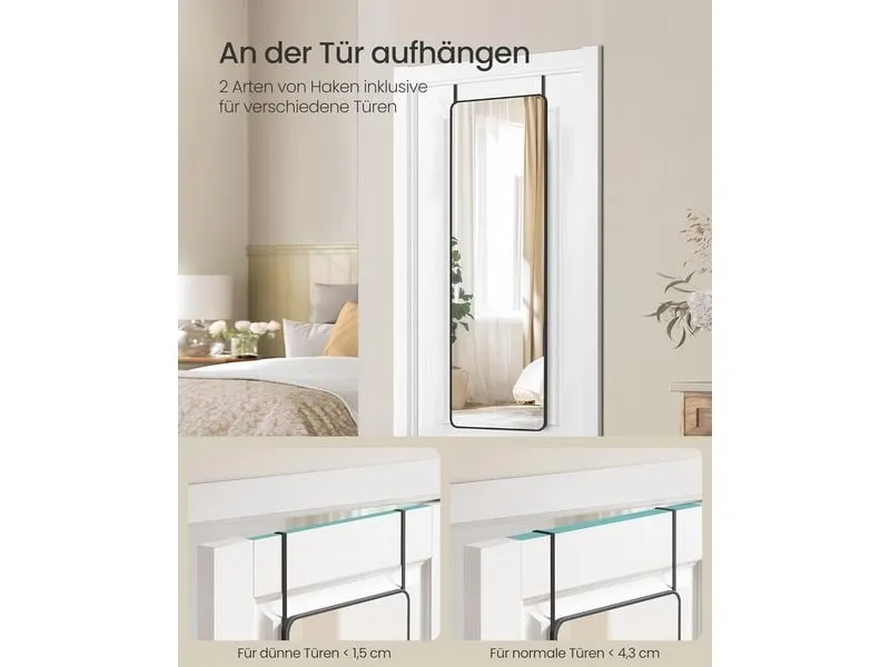 Songmics Spiegel 40 x 120 cm, Schwarz Songmics Spiegel 40 x 120 cm, Schwarz