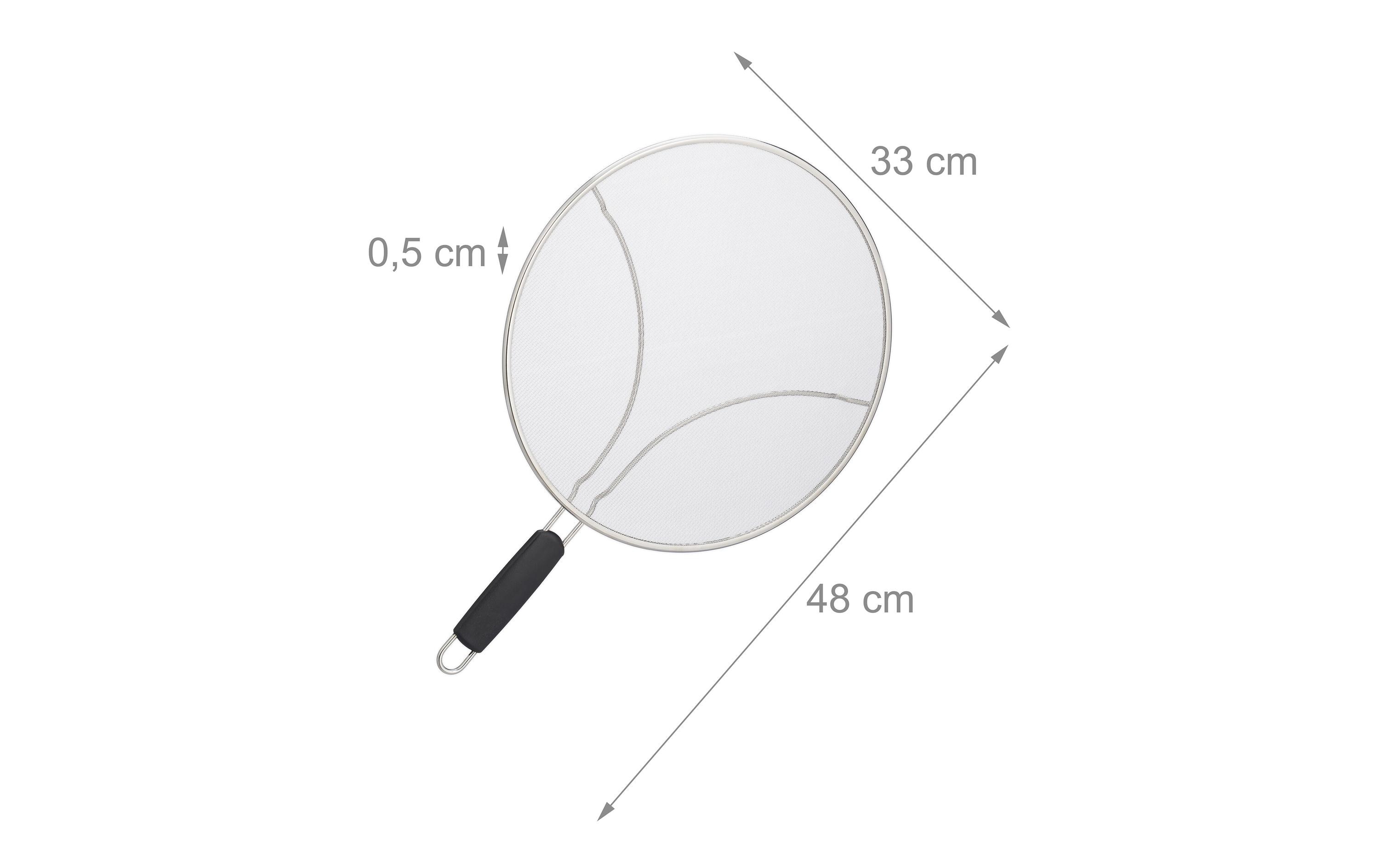 relaxdays Spritzschutzdeckel für Pfannen 33 cm, Edelstahl