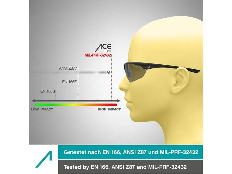 ACE Schutzbrille Evo EN166 Getönt Smoke