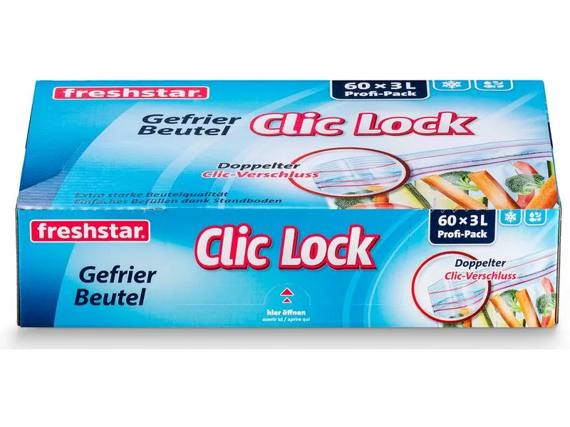 Freshstar Gefrierbeutel 3 Liter, 60 Stück