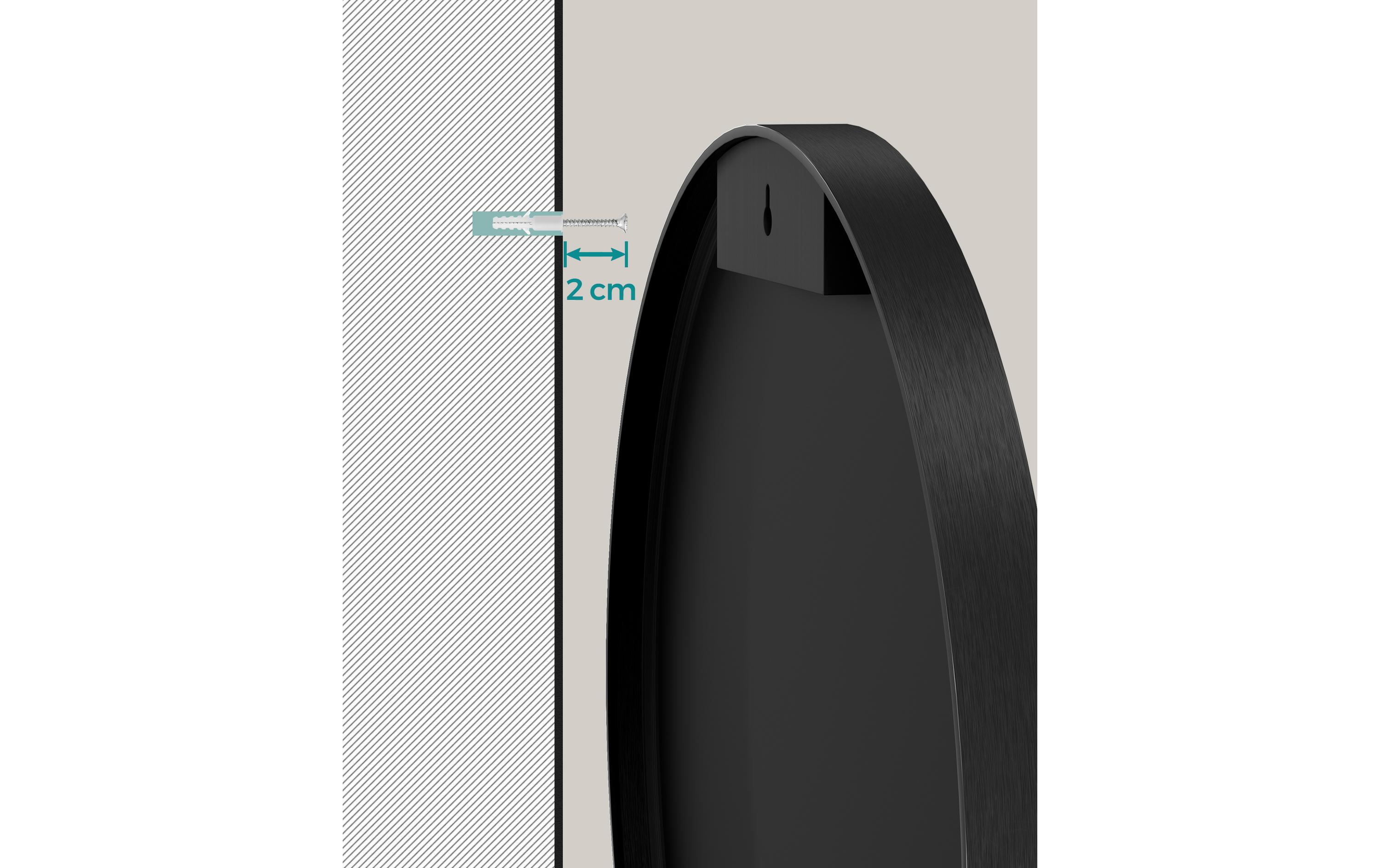 Songmics Spiegel Ø 61 cm, Schwarz