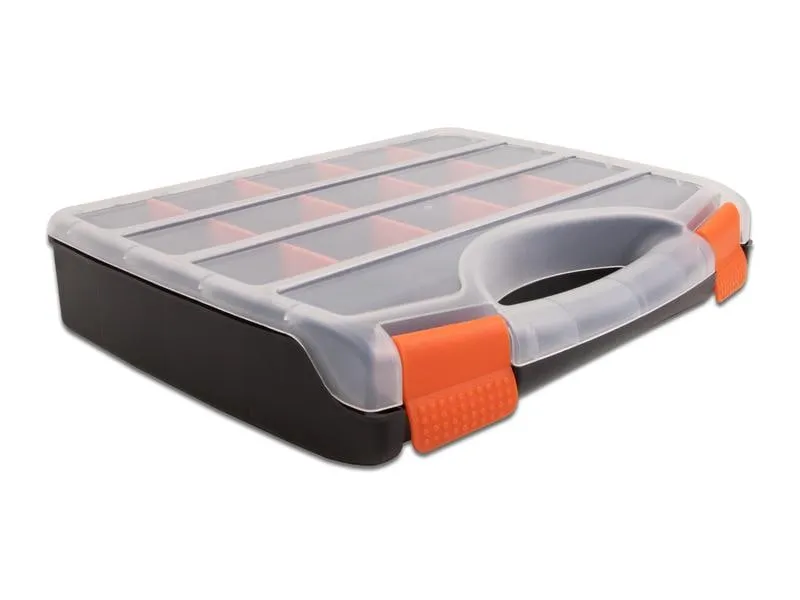 Delock Sortimentskasten Orange / Schwarz 17 Fächer Delock Sortimentskasten Orange / Schwarz 17 Fächer