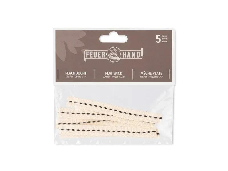 Feuerhand Flachdocht, 1.25 x 12 cm, 5 Stück Feuerhand Flachdocht, 1.25 x 12 cm, 5 Stück