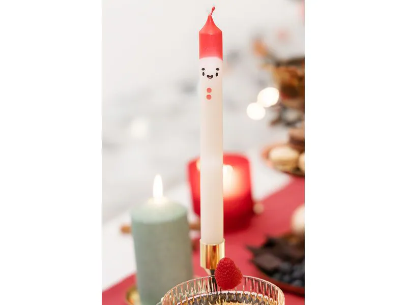 balthasar Weihnachtskerze Santa 2 Stück, Rot