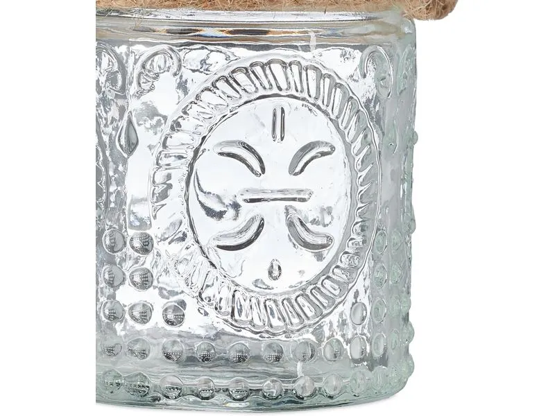 relaxdays Windlicht Summer Vintage 7 cm, Glas, 12 Stück