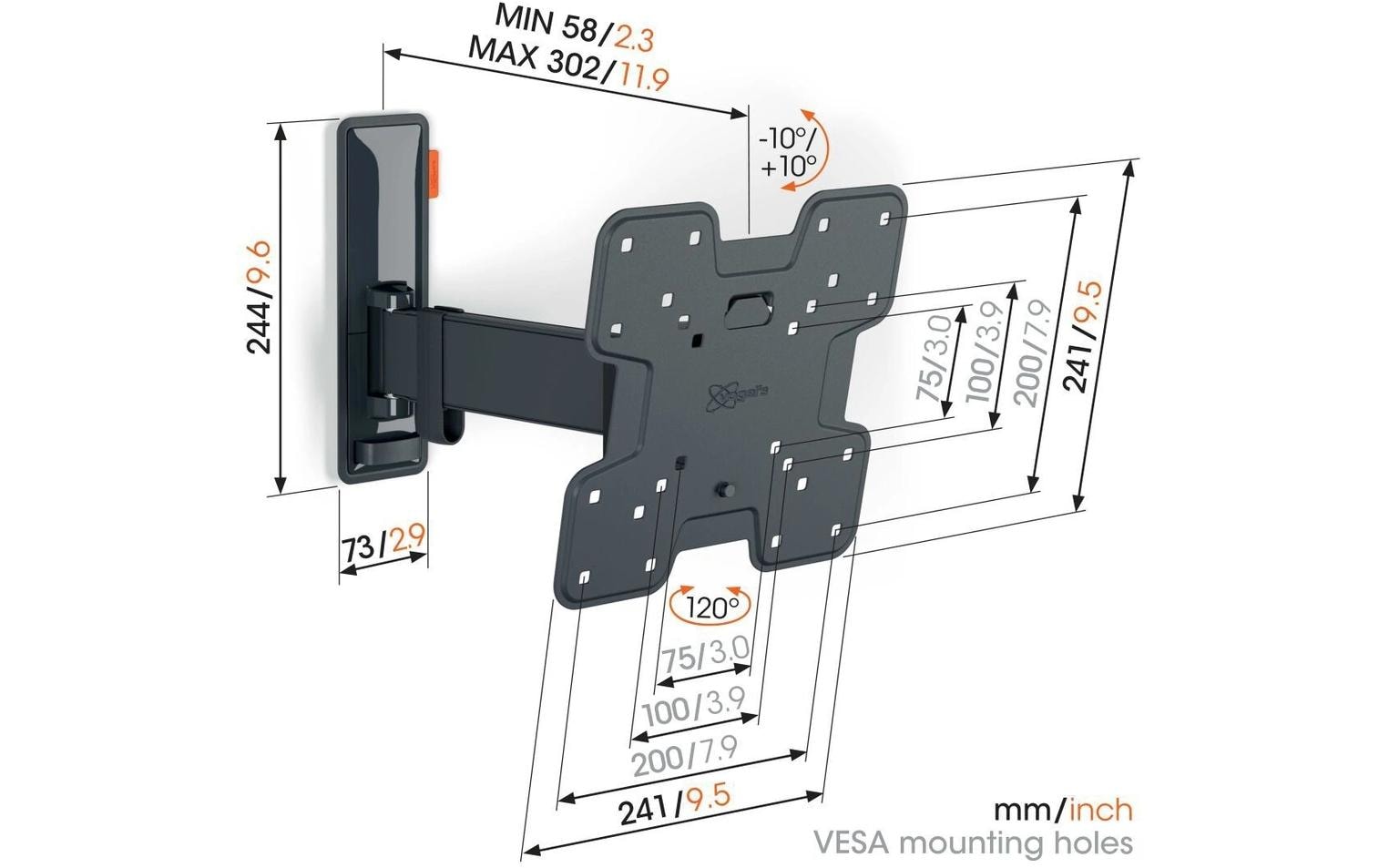 Vogel's Wandhalterung COMFORT TVM 3225B Schwarz