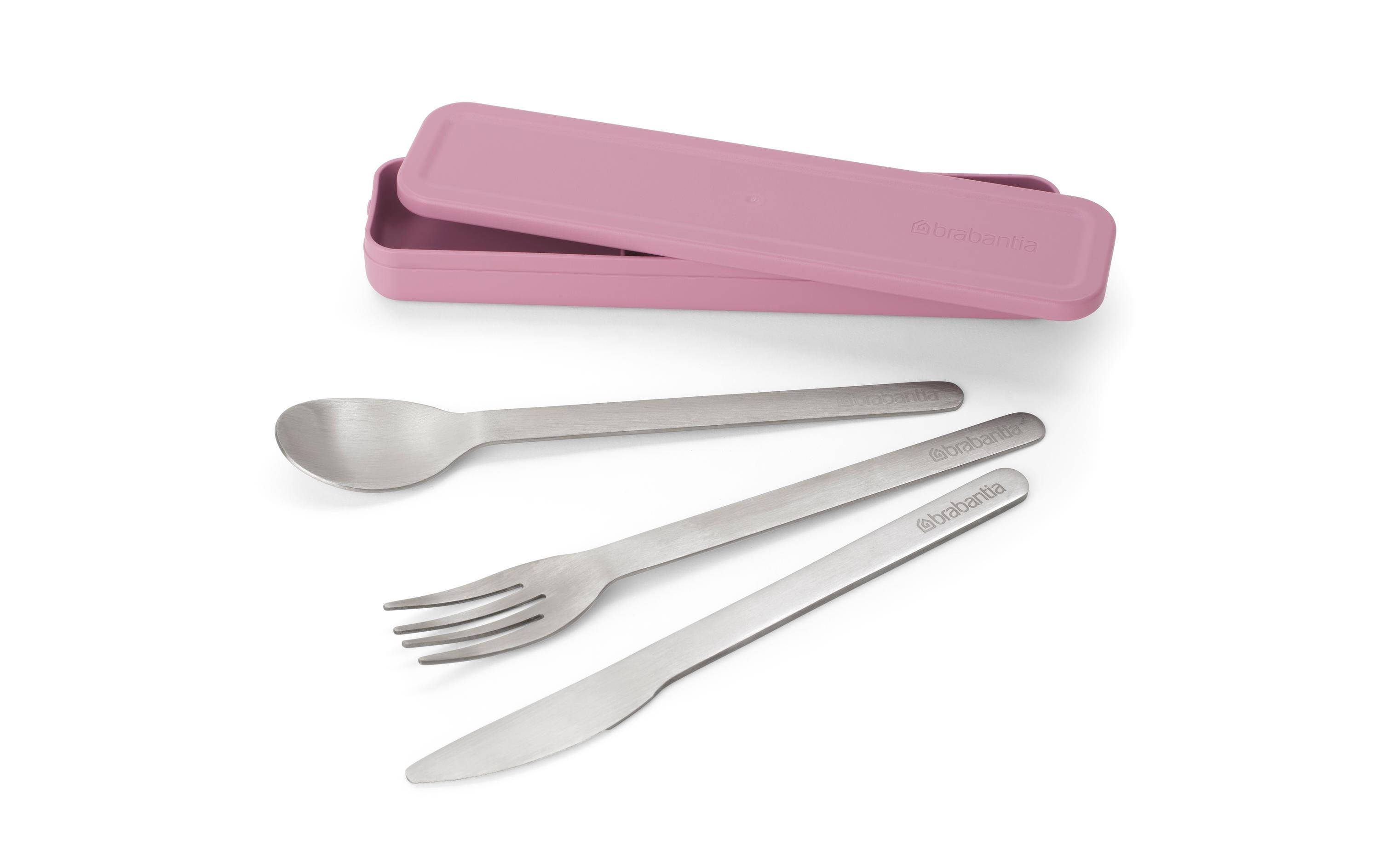 Brabantia Besteck-Set to go Make & Take 3-teilig, Rosa