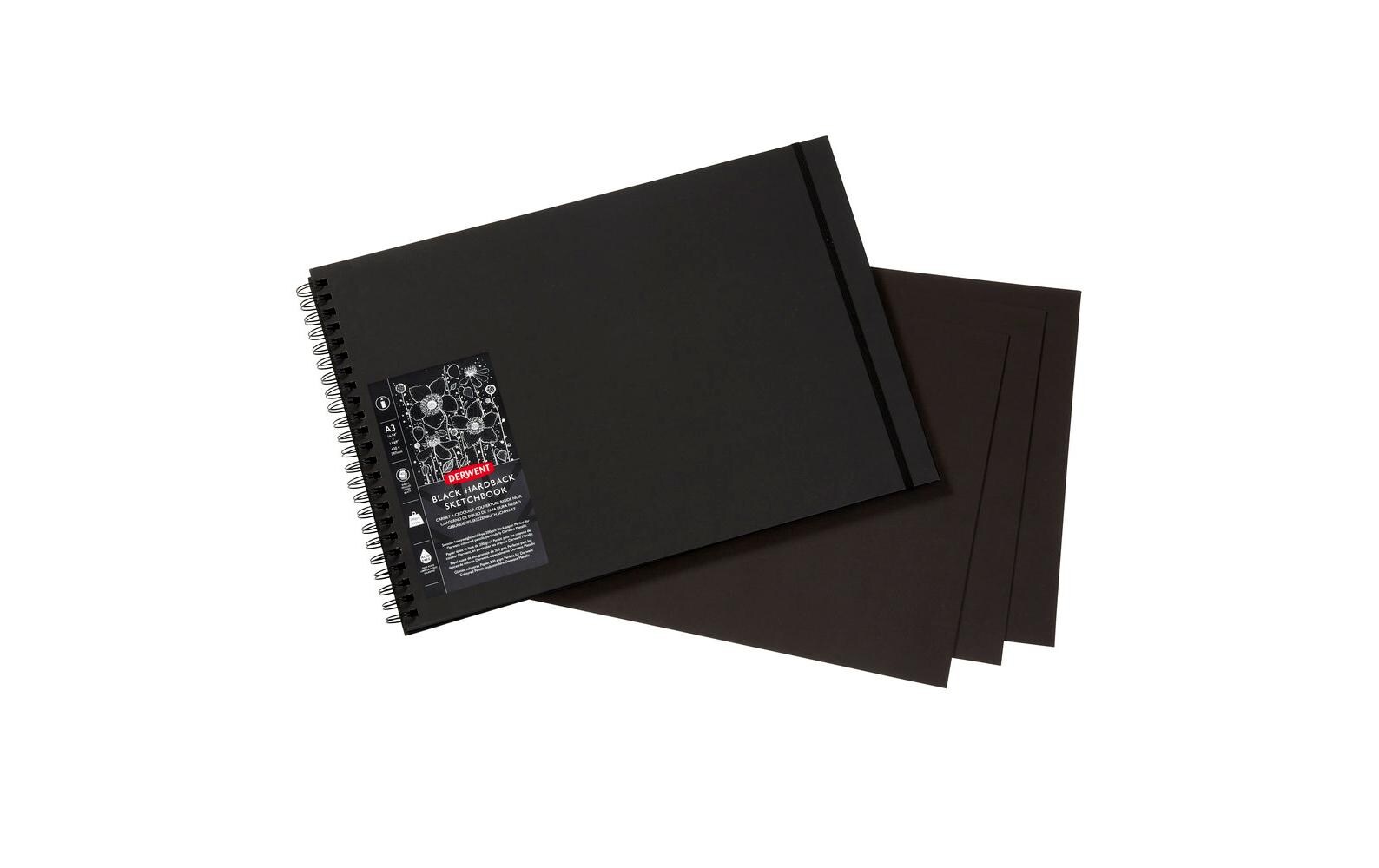 Derwent Skizzenbuch mit schwarzen Seiten, DIN-A3, 40 Blatt Derwent Skizzenbuch mit schwarzen Seiten, DIN-A3, 40 Blatt