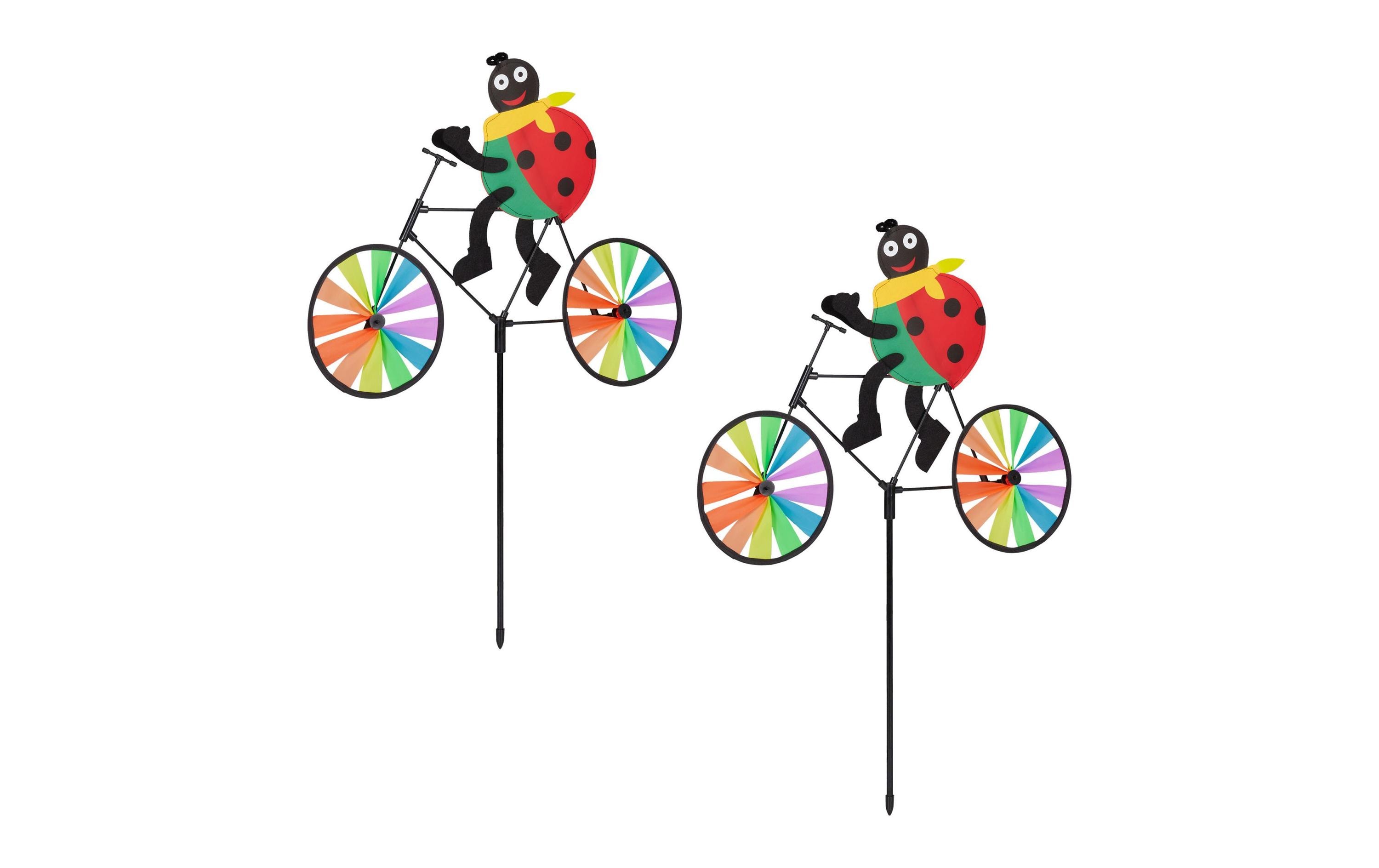 relaxdays Windrad Marienkäfer 2er Set, 75.5 cm