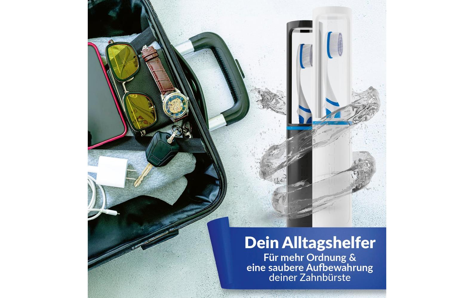 Capsello Zahnputzbecher Schwarz/Transparent