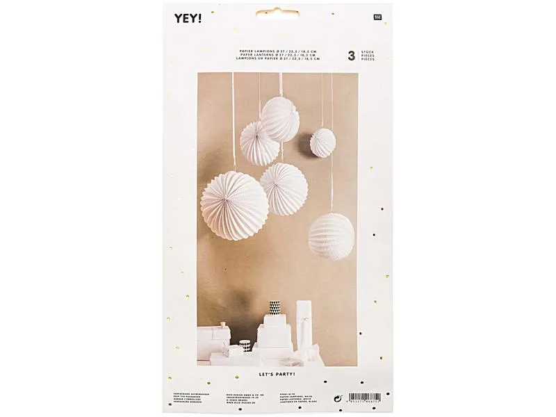Rico Design Lampion 3-teilig, Weiss
