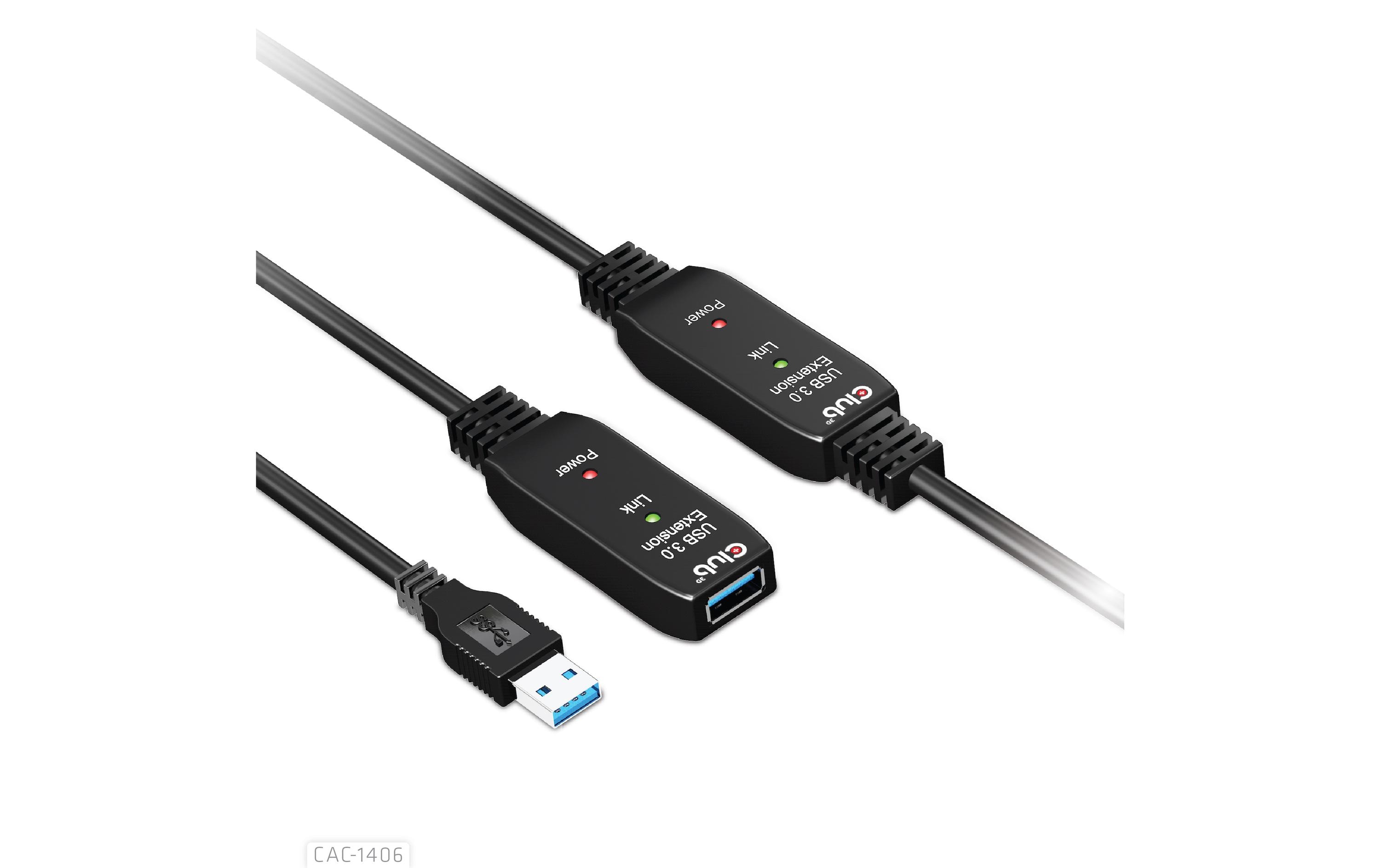 Club 3D USB 3.2 Gen.1-Verlängerungskabel USB A - USB A 15 m
