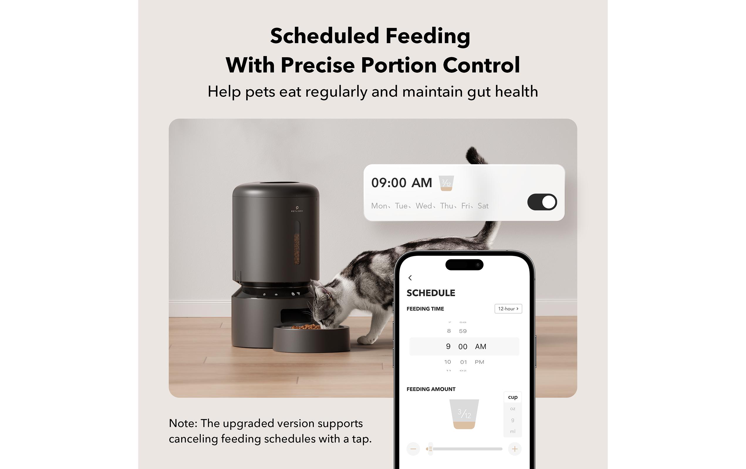 Petlibro Futterautomat Granary Wifi Feeder, 5 l, Schwarz
