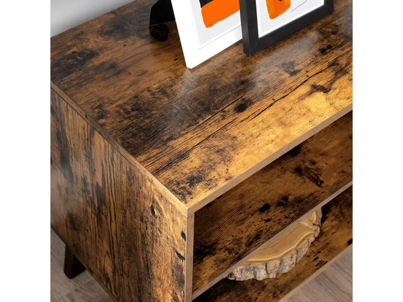 VASAGLE TV-Möbel mit 2 Ablagen 140 x 40 x 50 cm, Braun VASAGLE TV-Möbel mit 2 Ablagen 140 x 40 x 50 cm, Braun