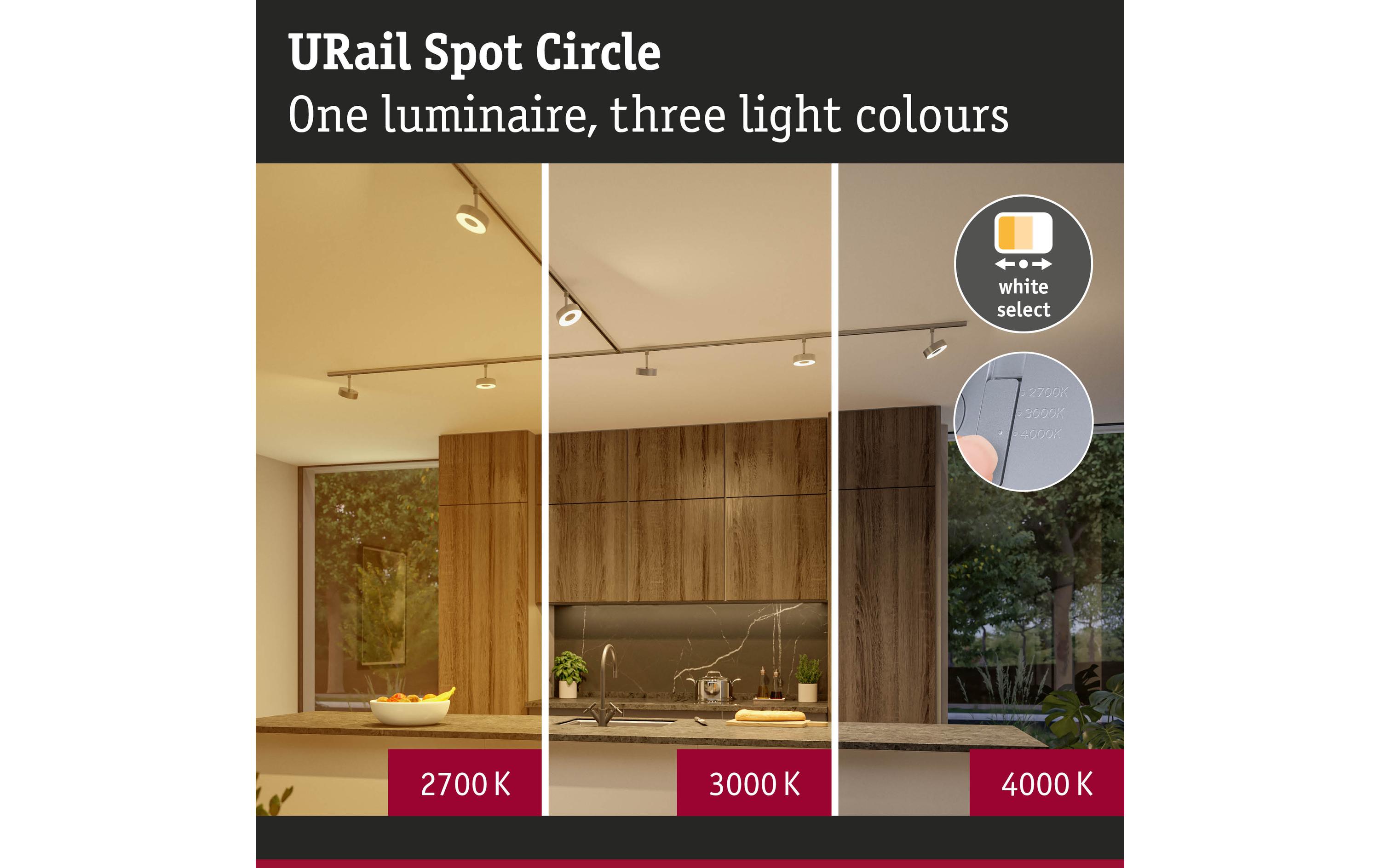 Paulmann URail Schienenspot Circle 3-Step-Dim 230 V Chrom