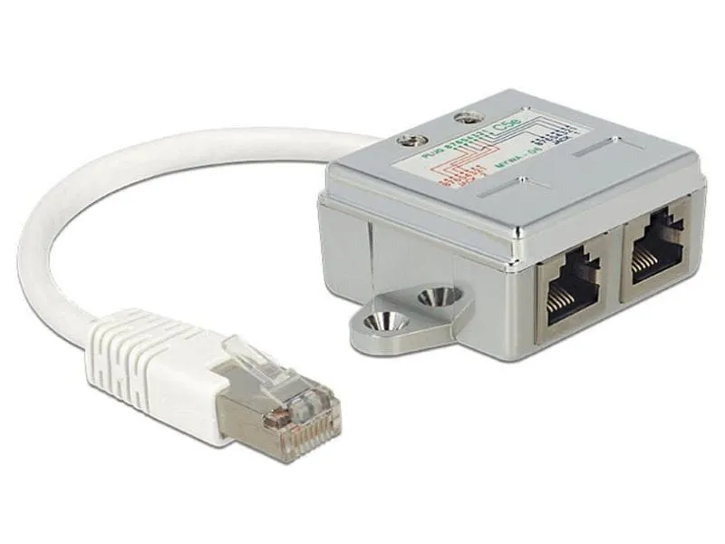 Delock Anschlussverdoppler 2xRJ45, 1x100Mbps LAN, 1xISDN 1 Stück Delock Anschlussverdoppler 2xRJ45, 1x100Mbps LAN, 1xISDN 1 Stück