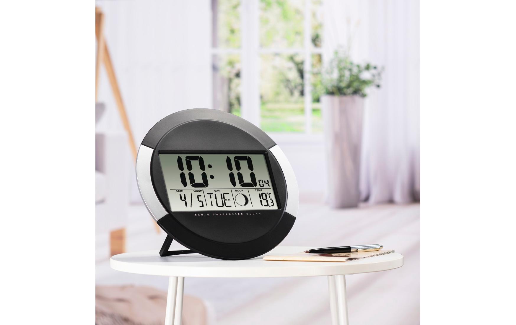 Hama Wanduhr Ischia Ø 24.5 cm, Schwarz/Silber