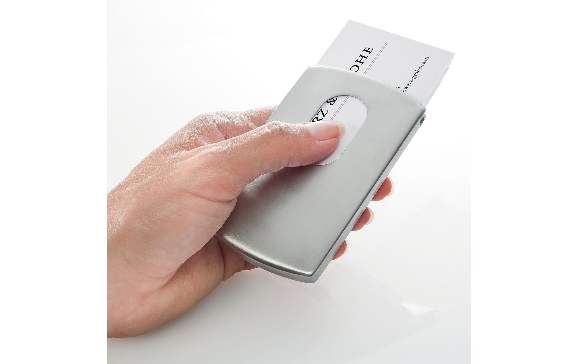 Sigel Visitenkartenetui Snap 6 x 10.1 x 1.1 cm, Silber