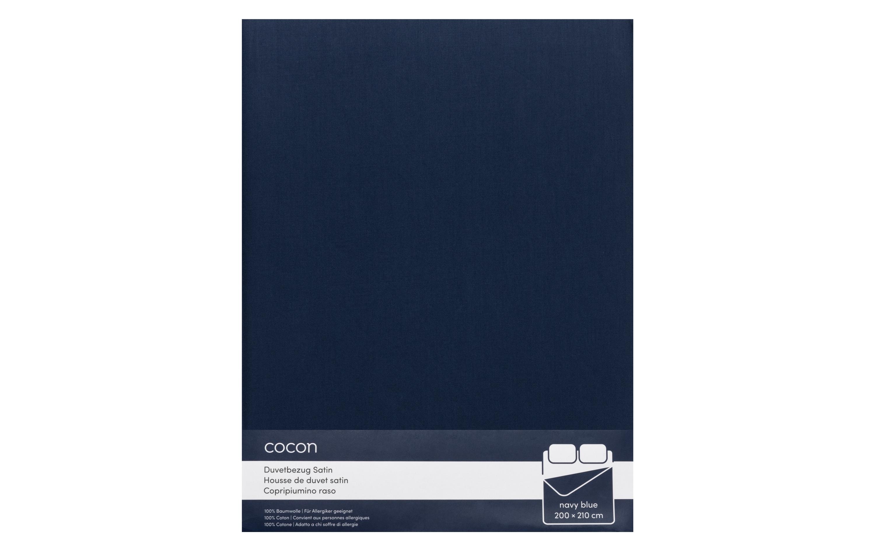 COCON Duvetbezug Satin 200 x 210 cm, Marineblau