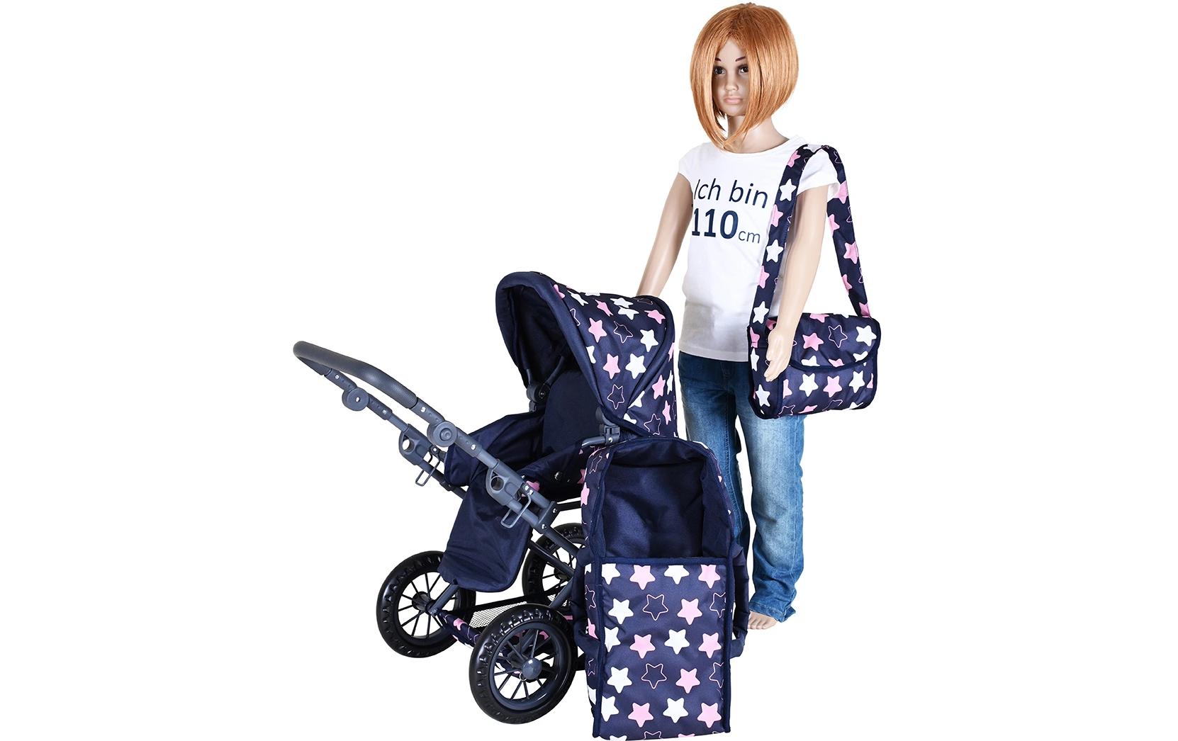 Knorrtoys Puppenbuggy Ruby Star Blue Pink