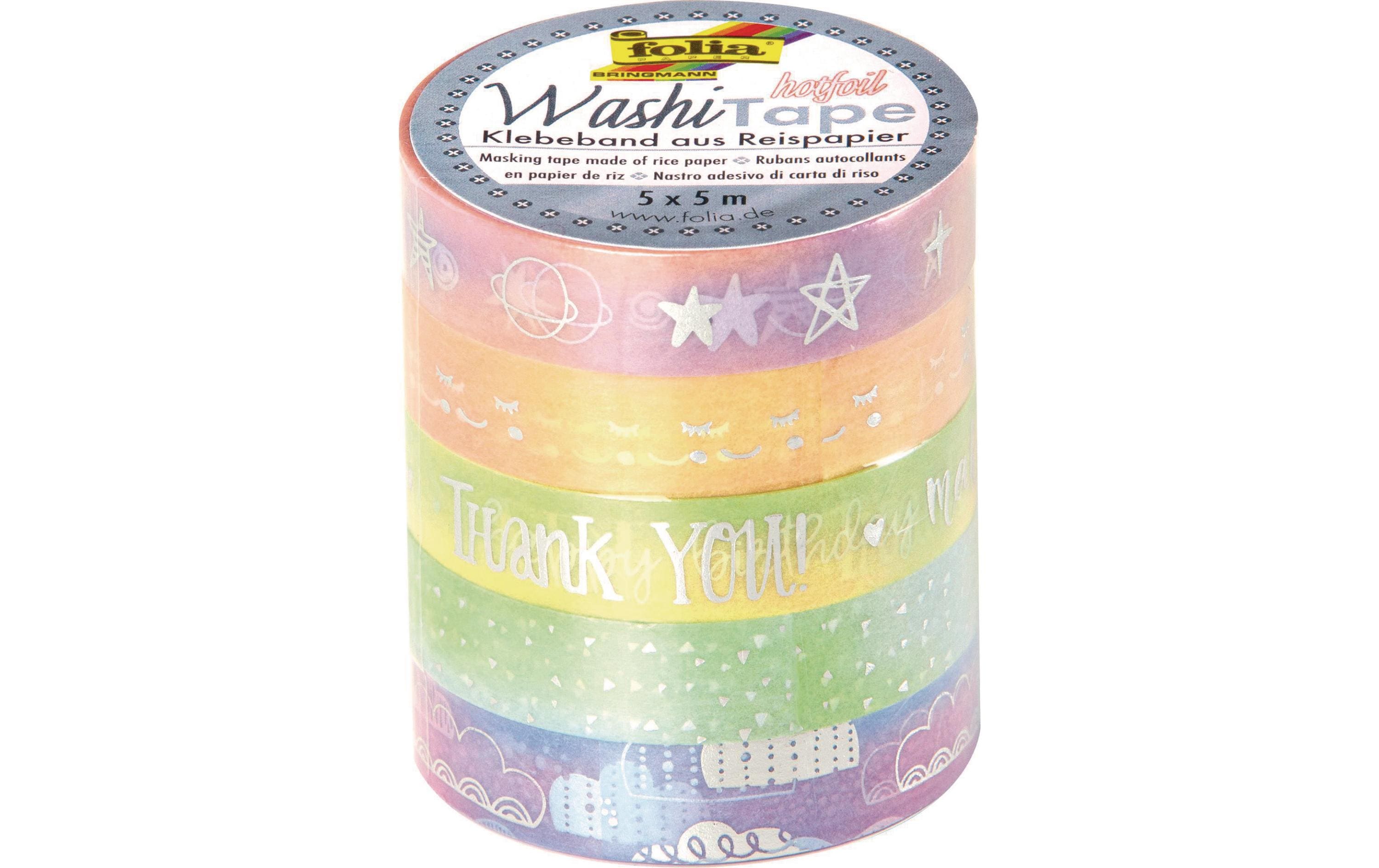 Folia Washi Tape Hotfoil Rainbow 5 Stück Folia Washi Tape Hotfoil Rainbow 5 Stück