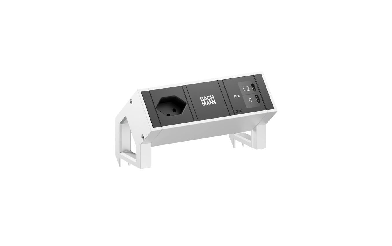 Bachmann Tischsteckdosenleiste DESK2 1xT13 1xUSB C/C 65W 0.2m INOX