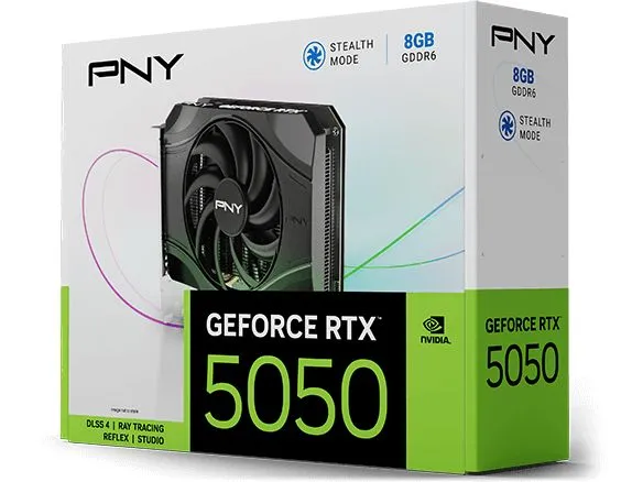 PNY GeForce RTX 5050 8 GB GDDR6 Single Fan DLSS 4 PNY GeForce RTX 5050 8 GB GDDR6 Single Fan DLSS 4