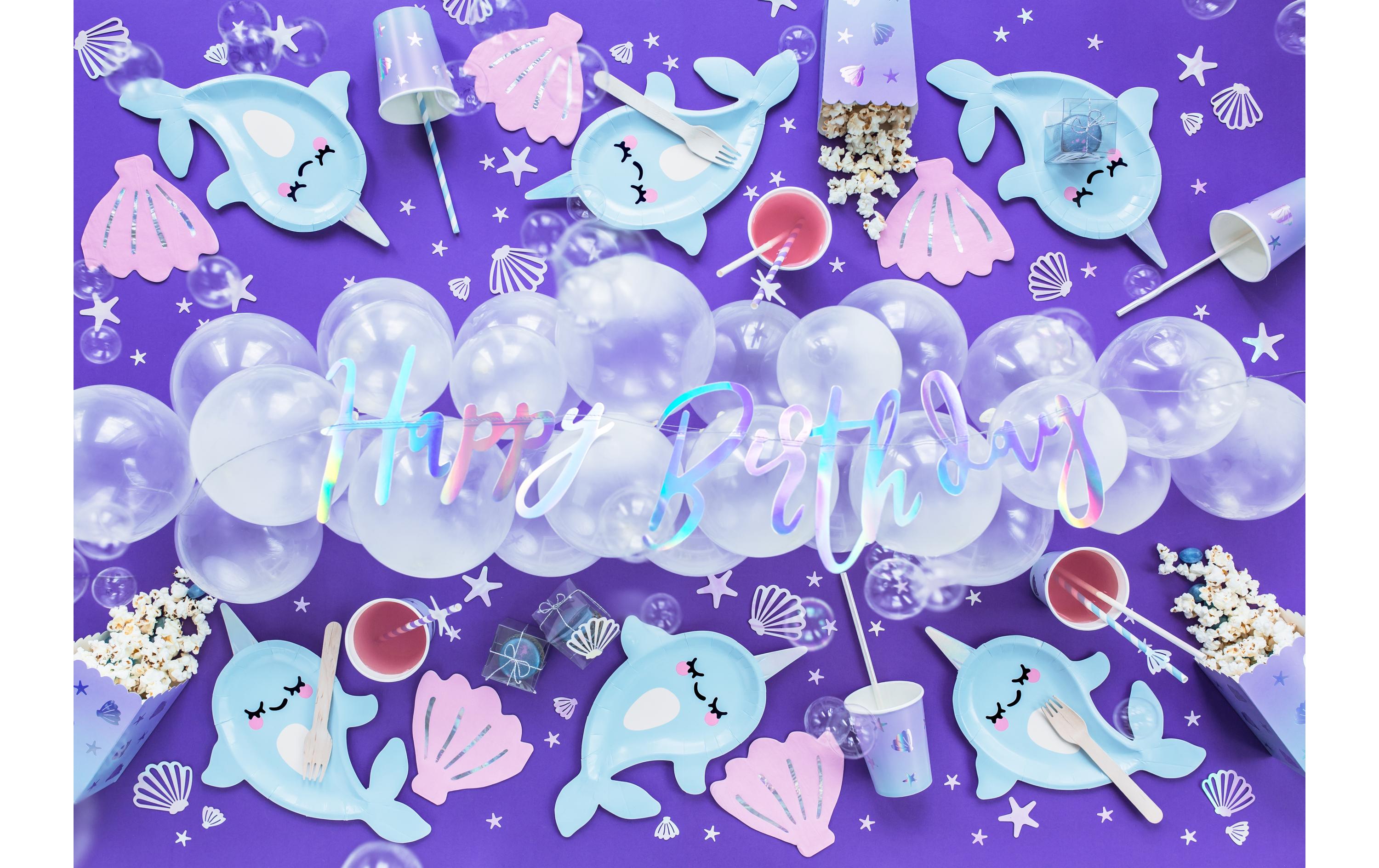 Partydeco Einwegteller Narwal 6 Stück