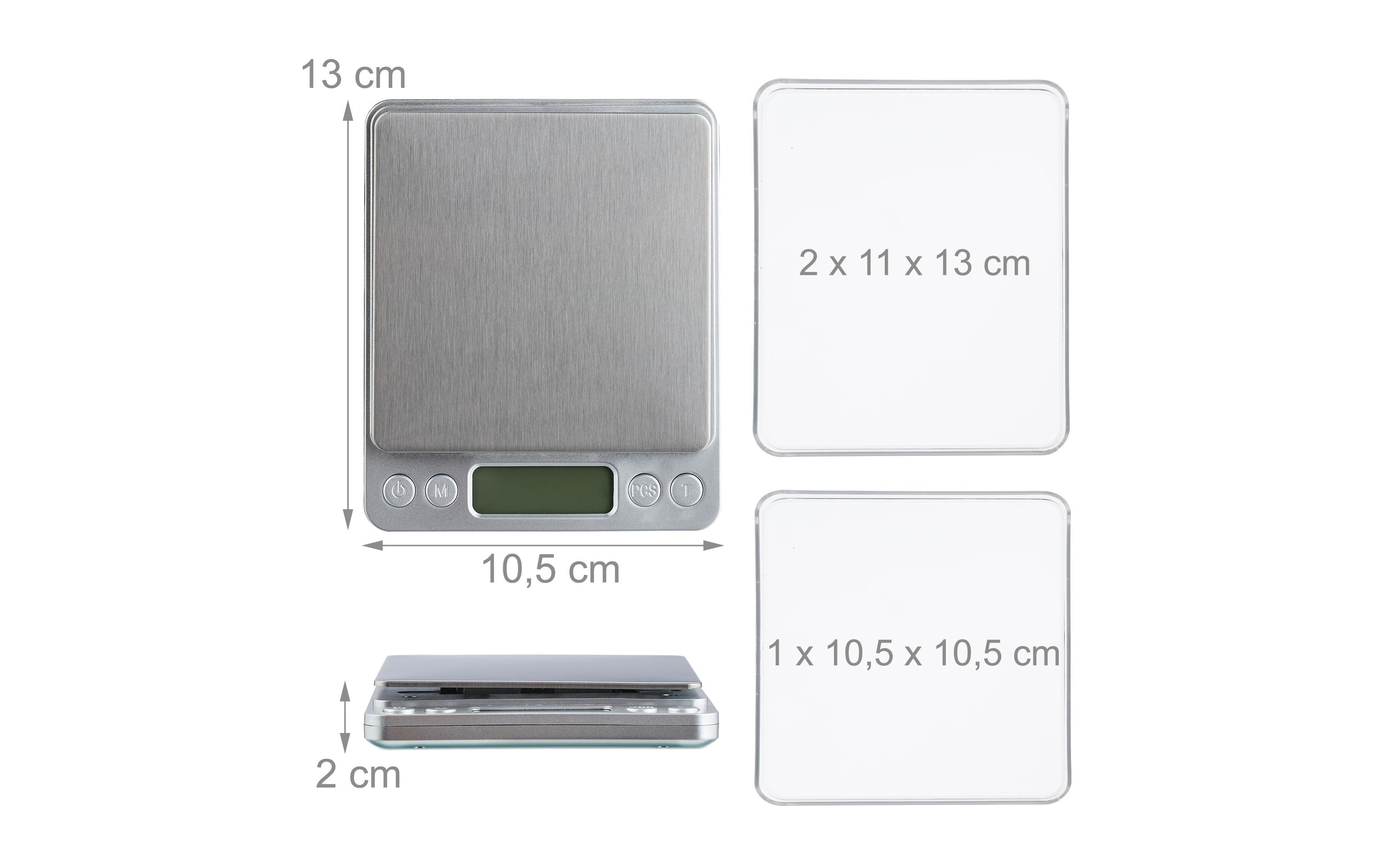 relaxdays Präzisionswaage mit Wiegeschalen Silber