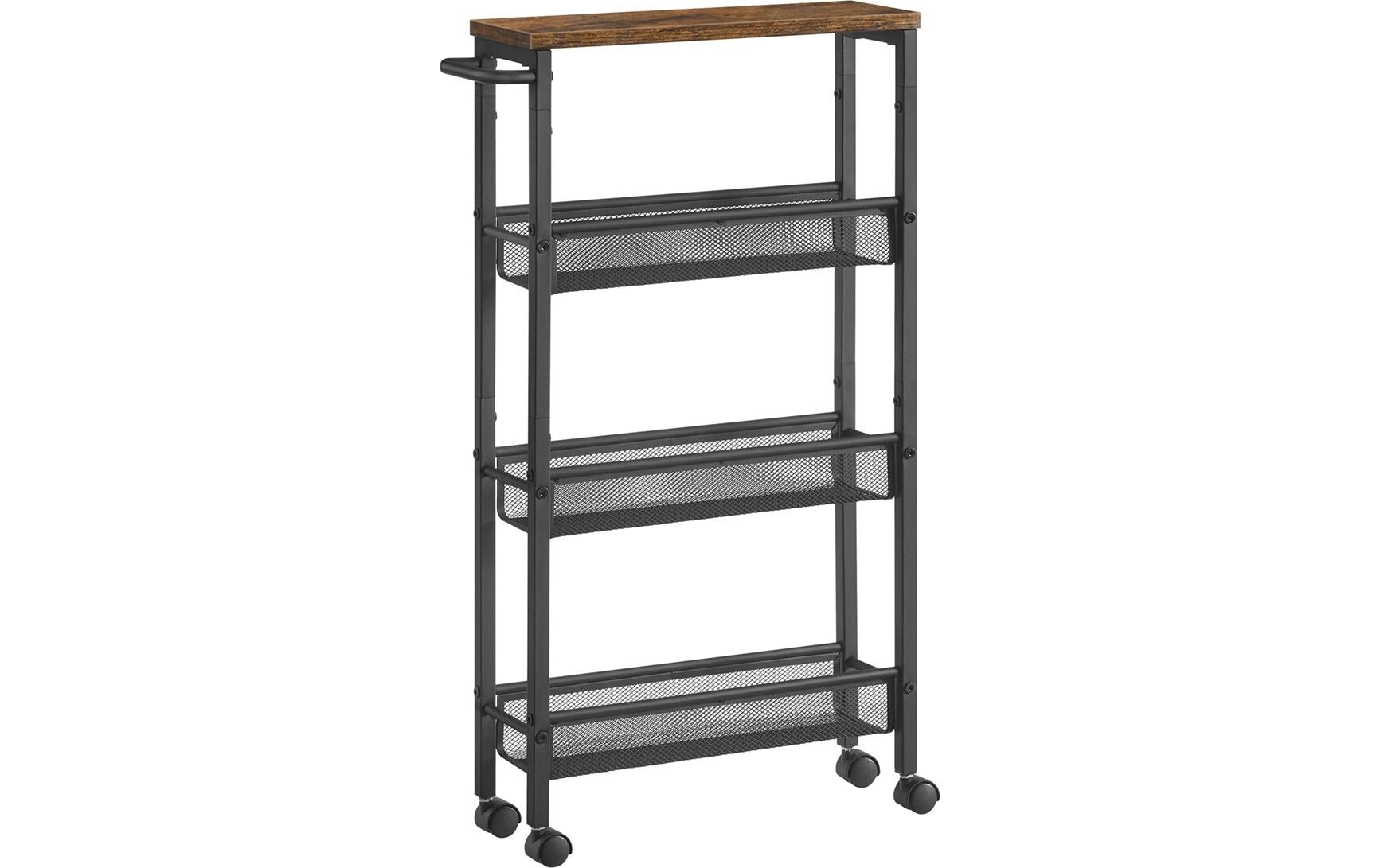 VASAGLE Küchenwagen 45.4 x 77 x 13 cm, Schwarz