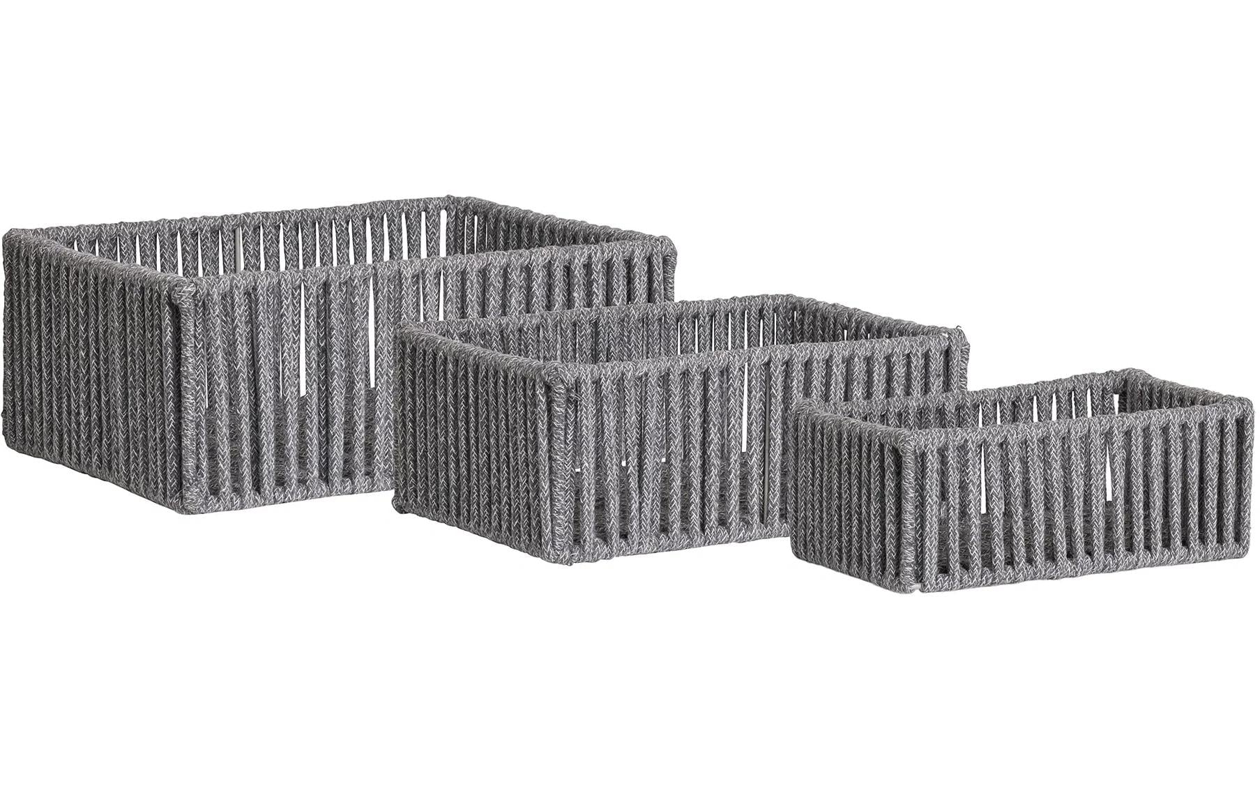 House Nordic Aufbewahrungskorb Arese 3 Stück, Grau