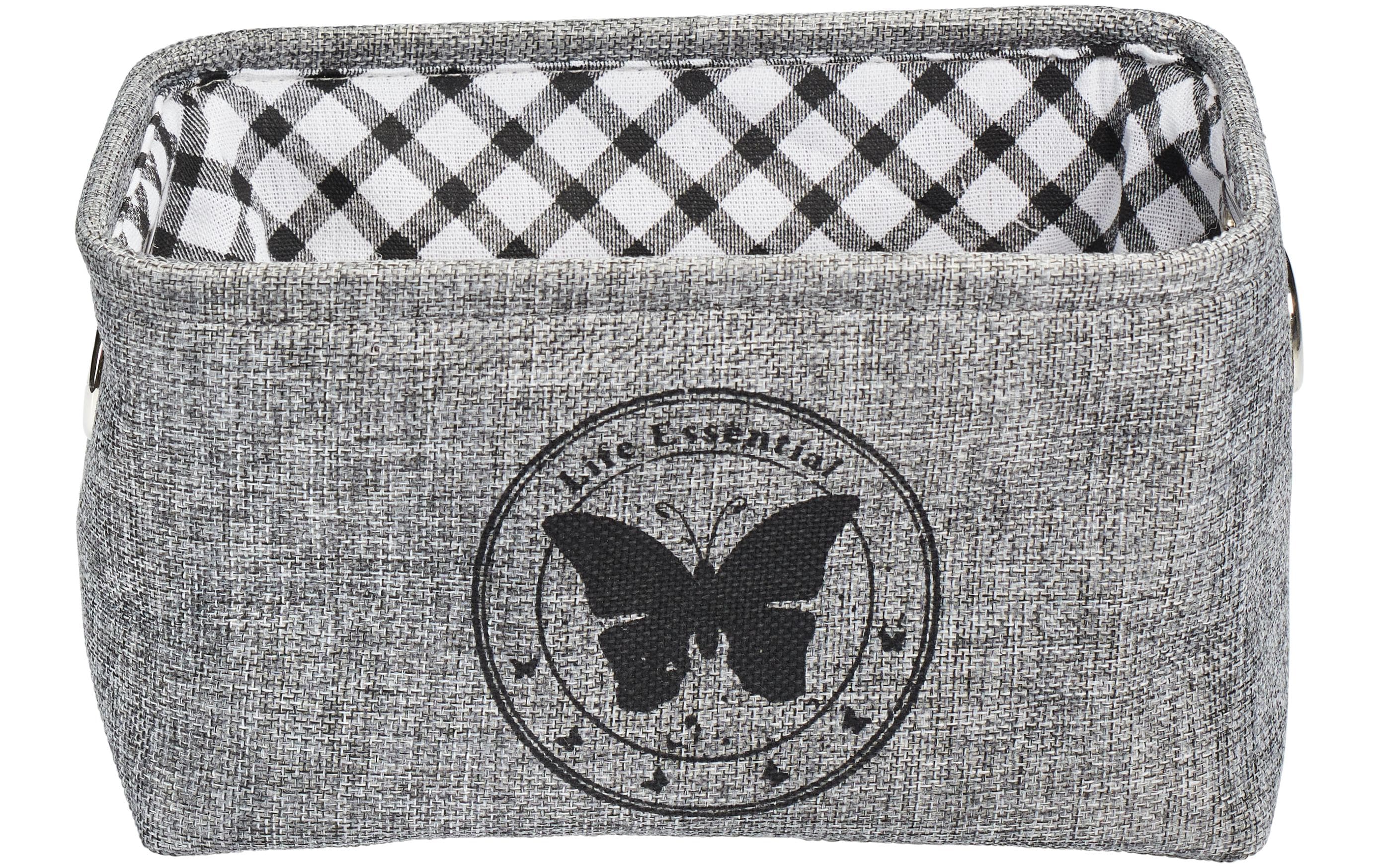 diaqua® Aufbewahrungskorb Butterfly 28 x 19 x 16 cm, Grau