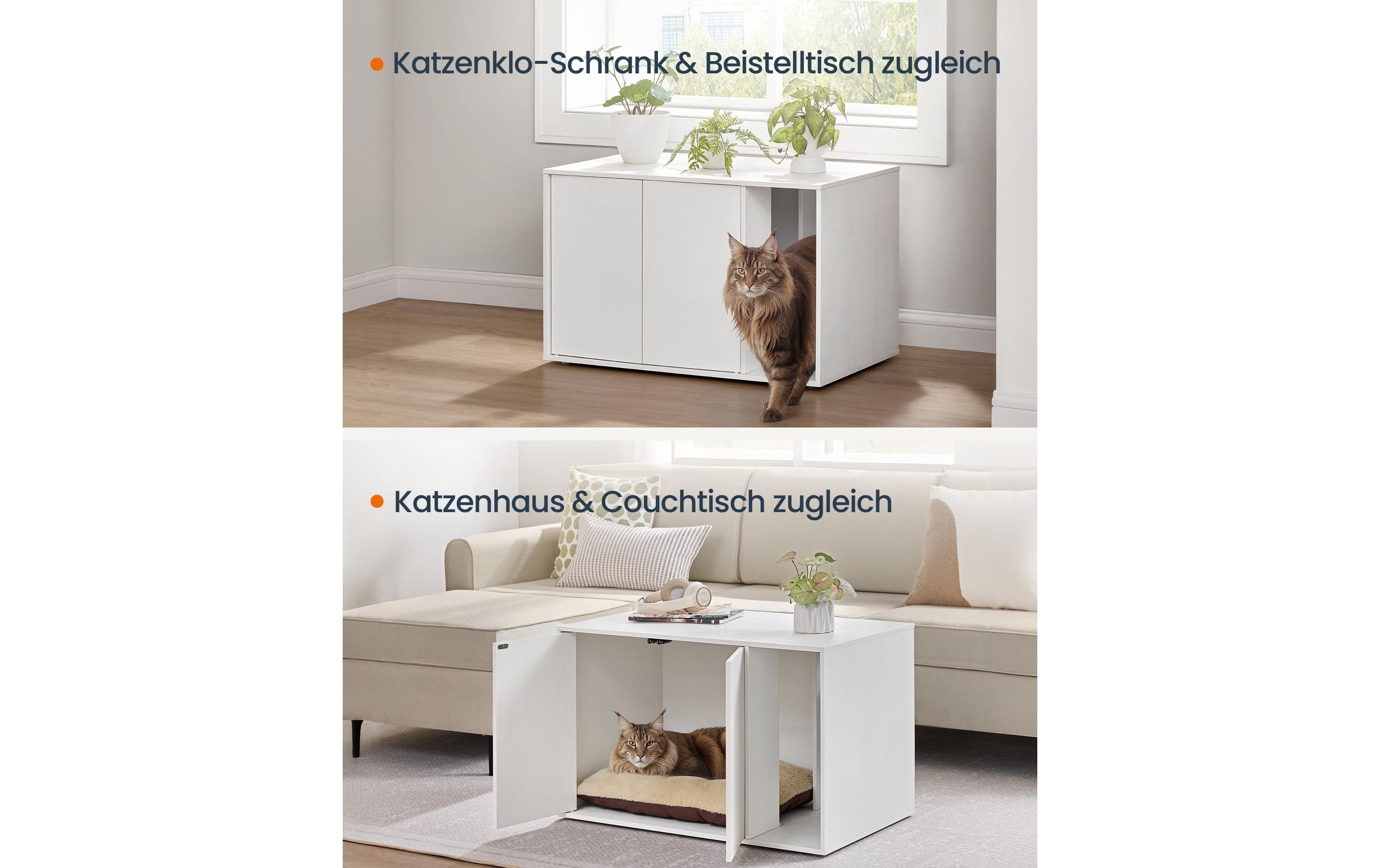 Feandrea Katzenhaus für Katzentoilette Weiss
