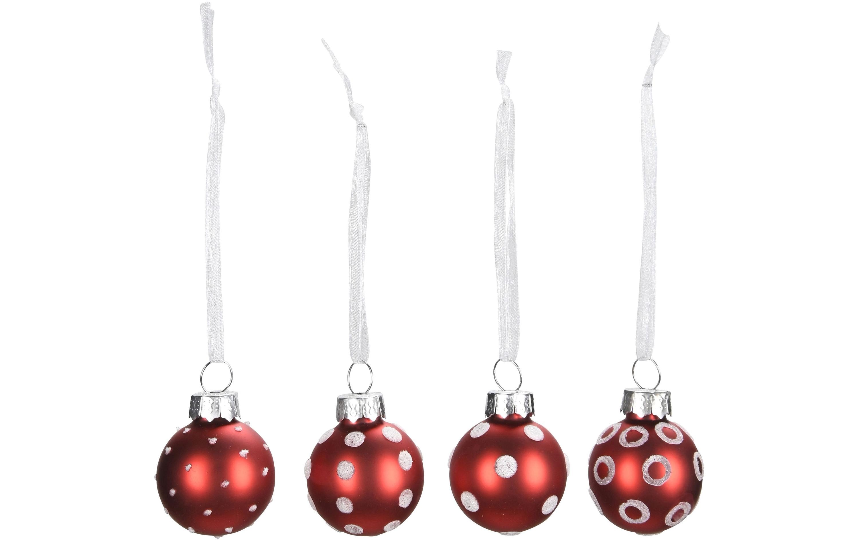 COCON Weihnachtskugeln Dots 12 Stück, Rot